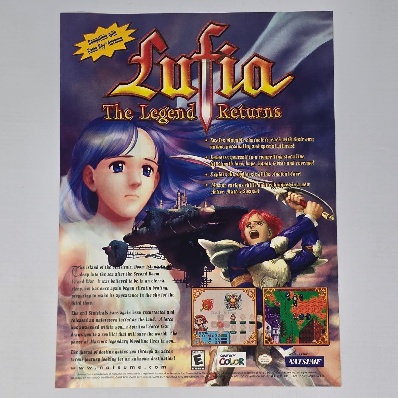 Lufia The Legend Returns Game Boy Color Doom Island Print Ad/Poster