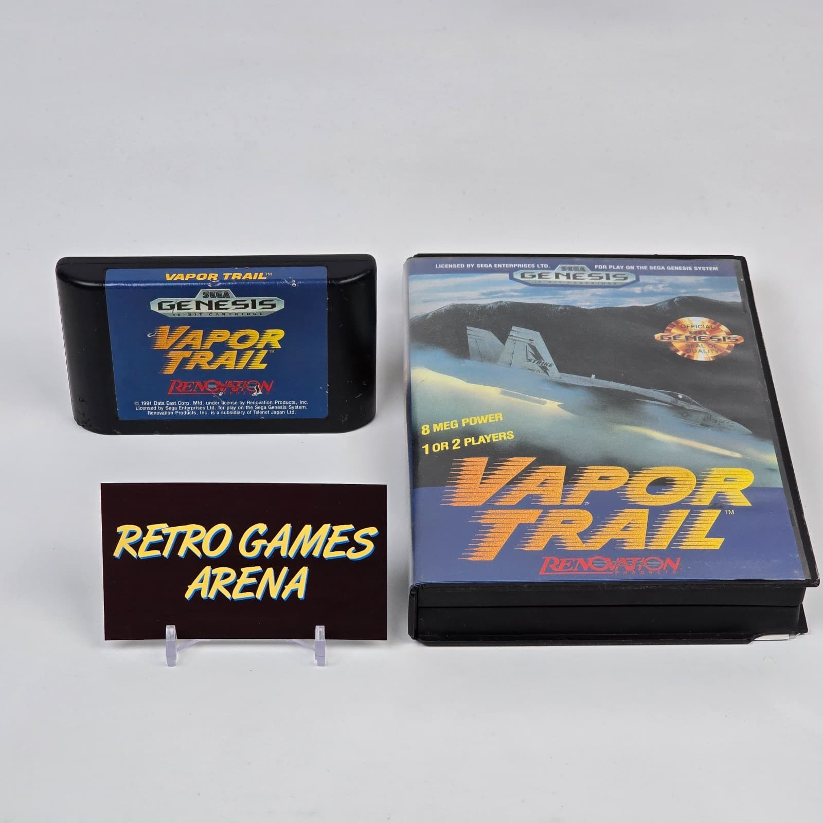 Vapor Trail (Sega Genesis) Case & Cartridge TESTED (Cartridge Imperfections)