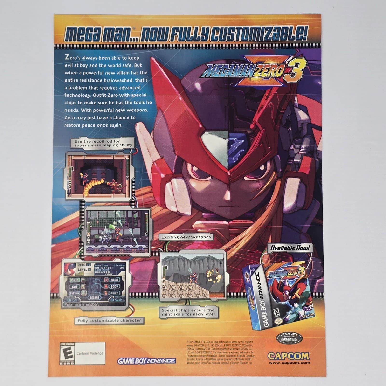 Mega Man Zero 3 Game Boy Advance Customizable Print Ad/Poster