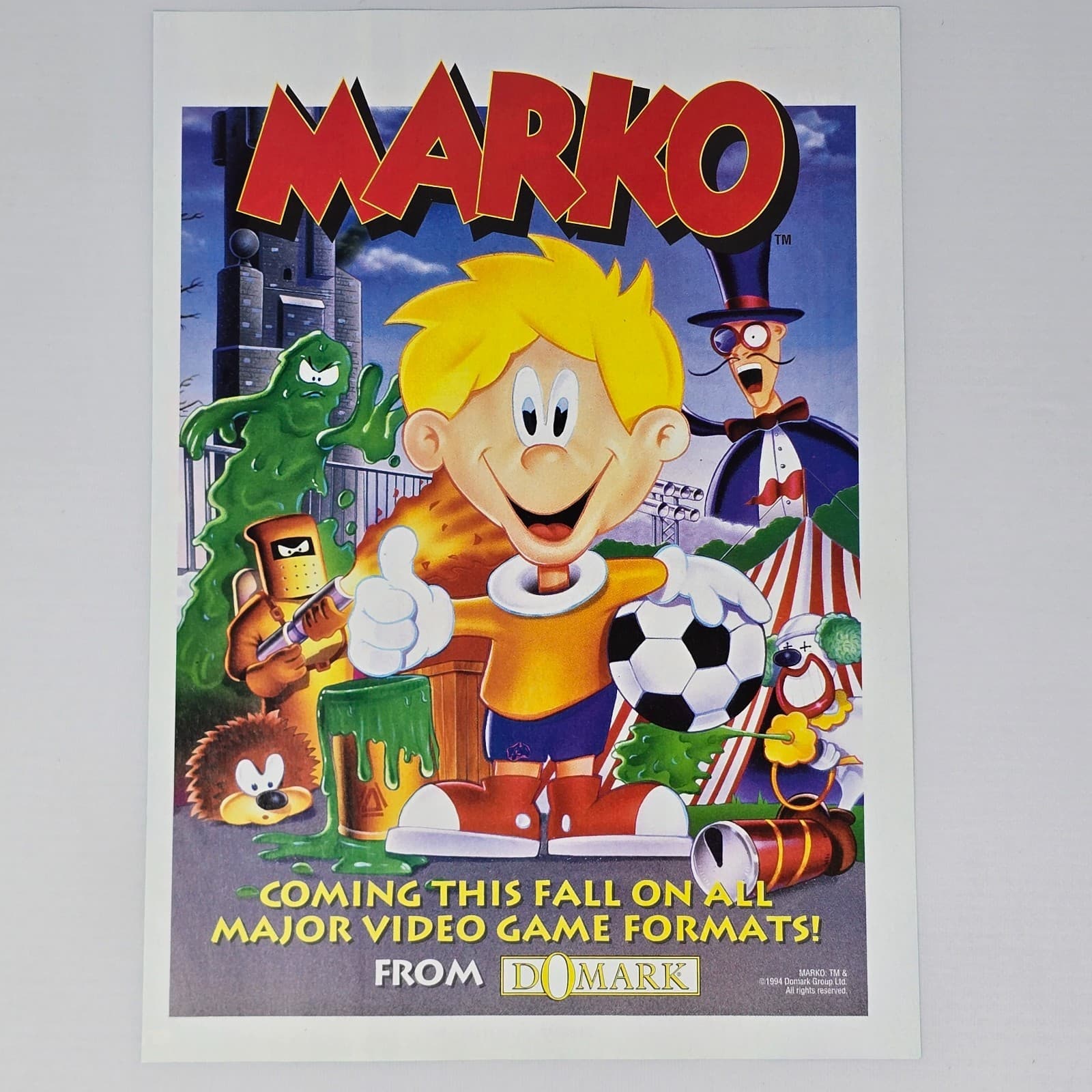 Marko's Magic Football Sega Genesis Mega Drive This Fall Print Ad/Poster
