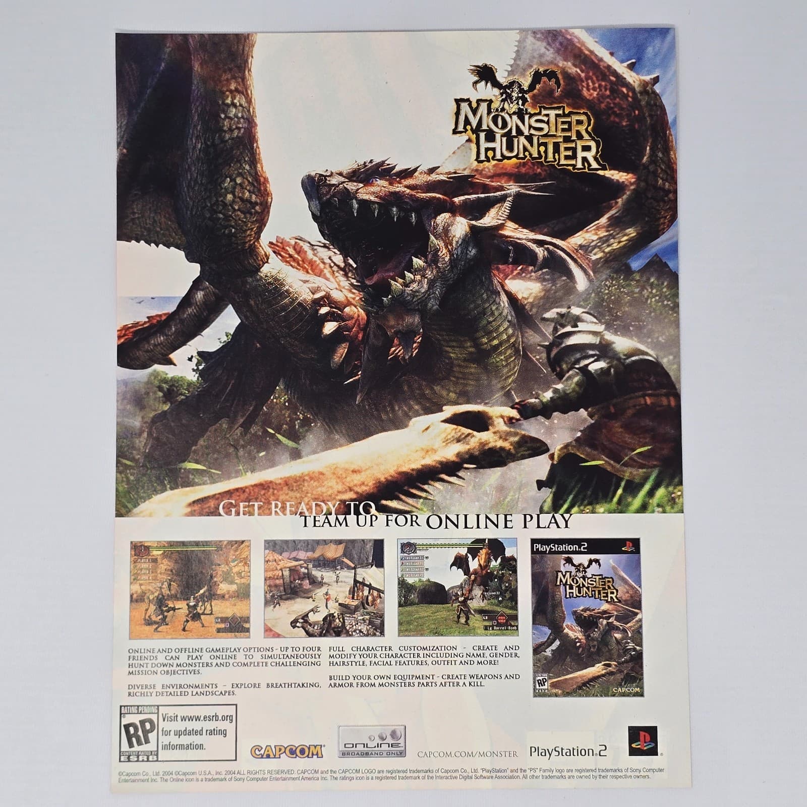Monster Hunter PlayStation 2 PS2 Get Ready Print Ad/Poster
