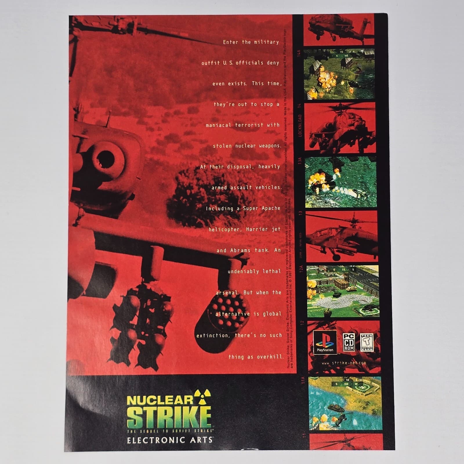 Nuclear Strike PlayStation PS1 Assault Vehicles Print Ad/Poster