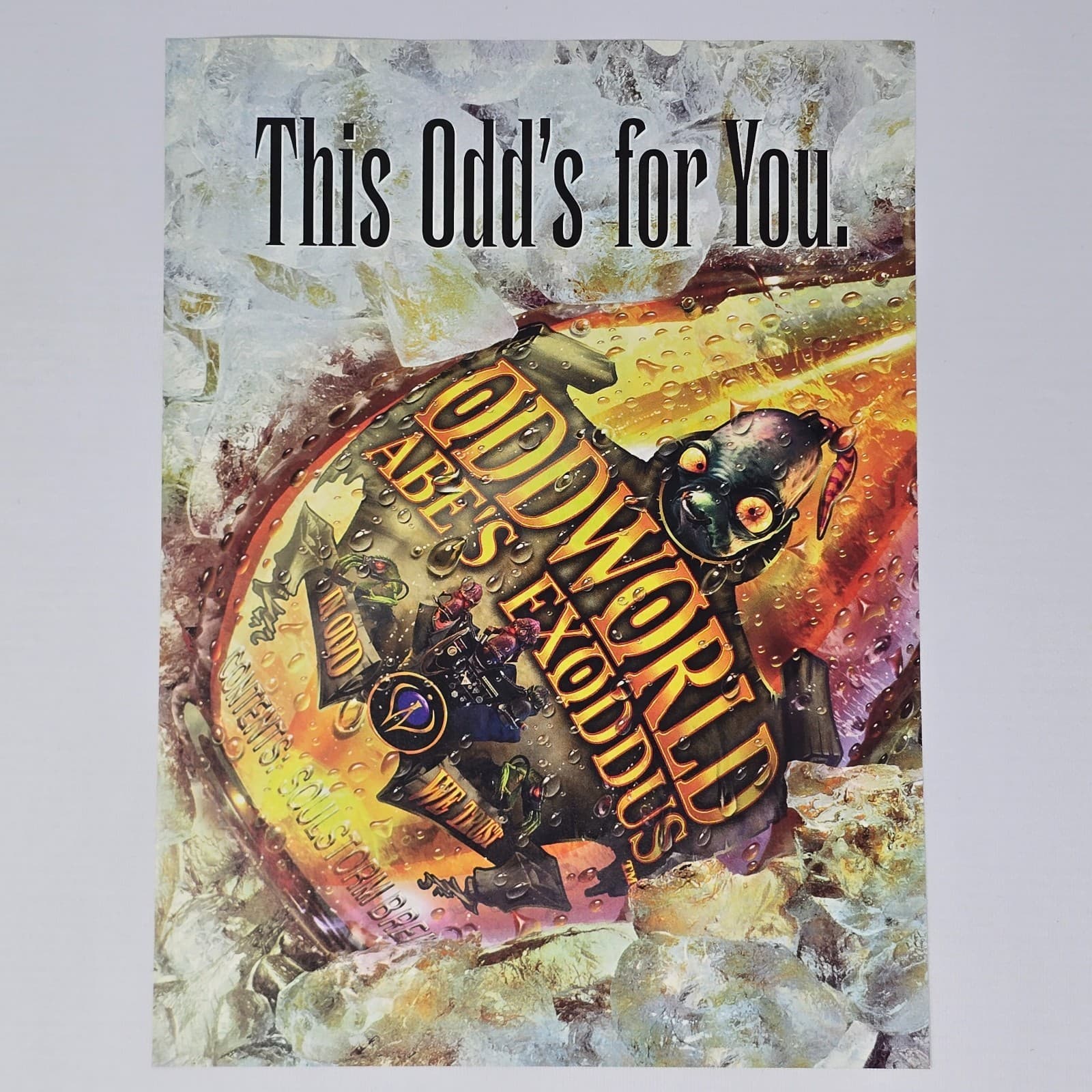 Oddworld Abe's Exoddus PlayStation PS1 PC For You Print Ad/Poster