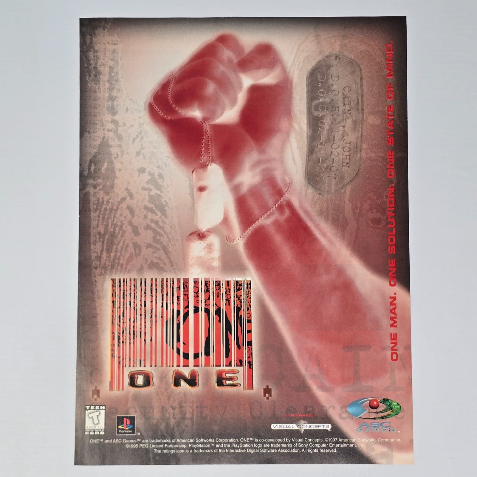 ONE PlayStation PS1 One Solution Print Ad/Poster
