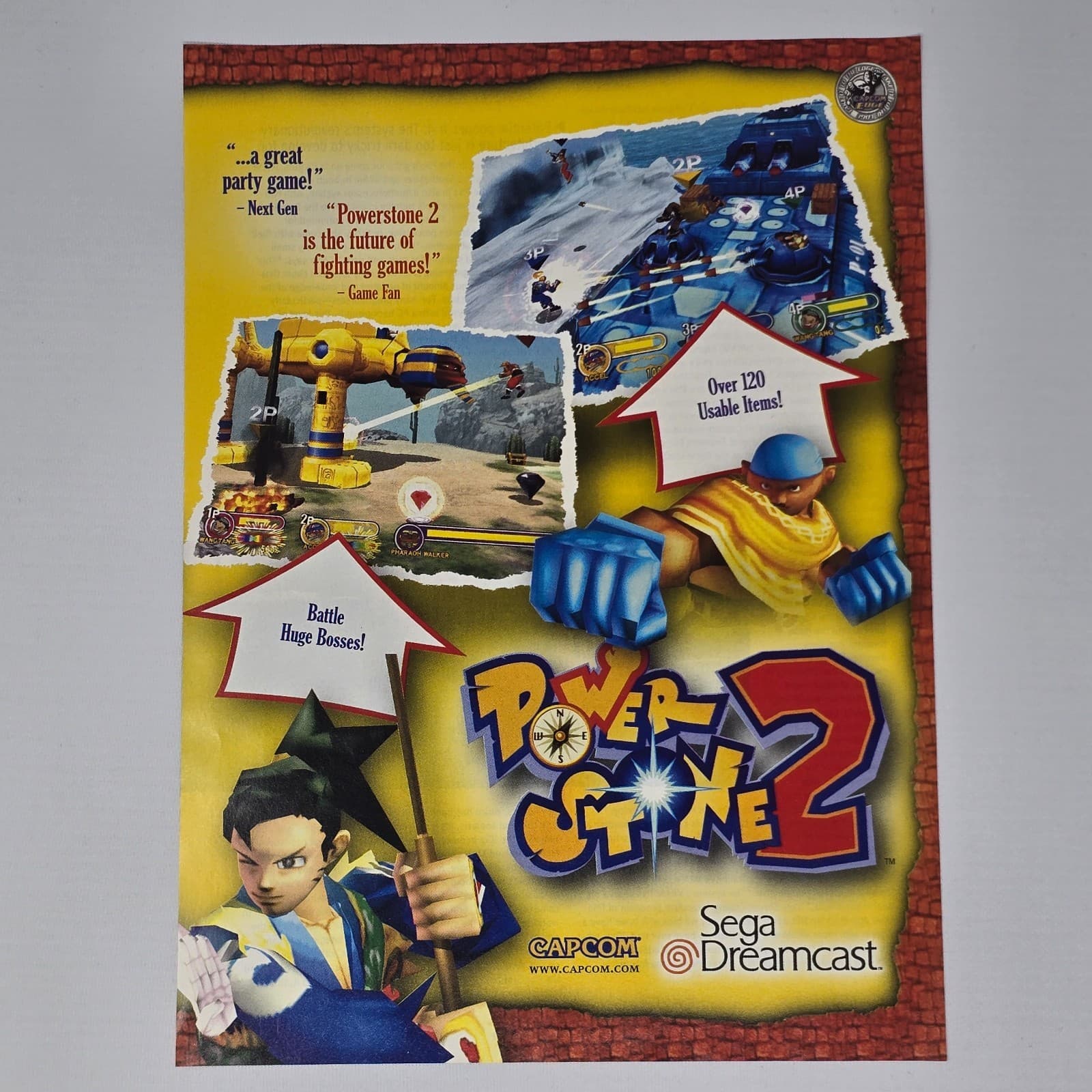Power Stone 2 Sega Dreamcast Over 120 Usable Items Print Ad/Poster