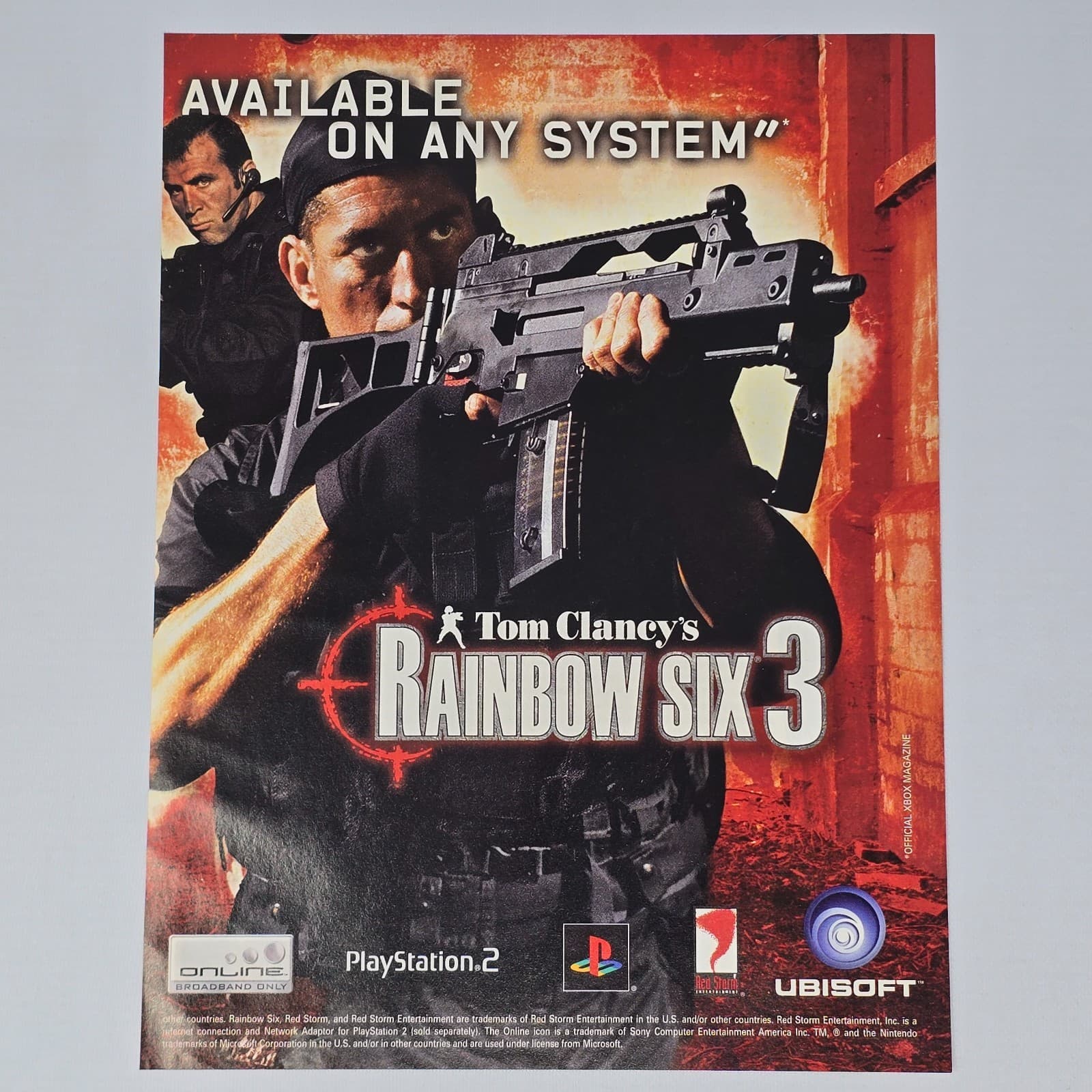 Rainbow Six 3 PlayStation 2 PS2 Available Print Ad/Poster