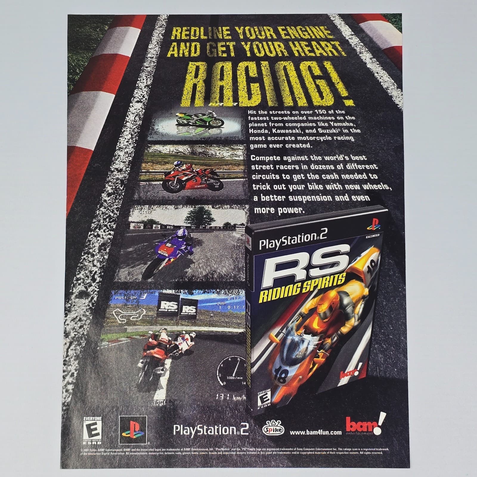 RS Riding Spirits PlayStation 2 PS2 Redline Your Engine Print Ad/Poster