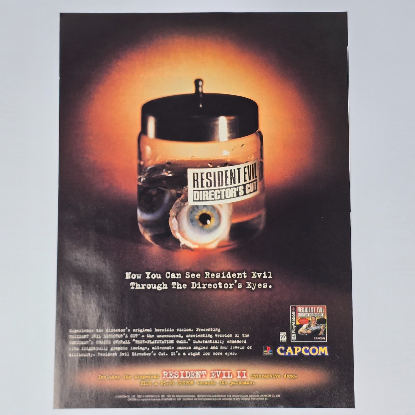 Resident Evil Director's Cut PlayStation PS1 You Can See Print Ad/Poster