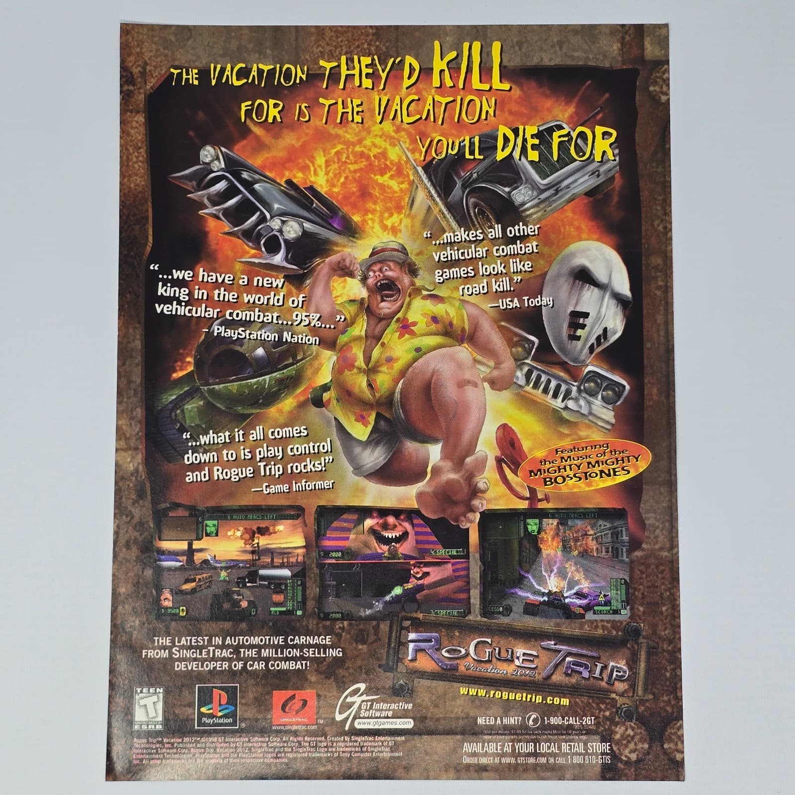 Rogue Trip Vacation 2012 PlayStation PS1 You'll Die For Print Ad/Poster