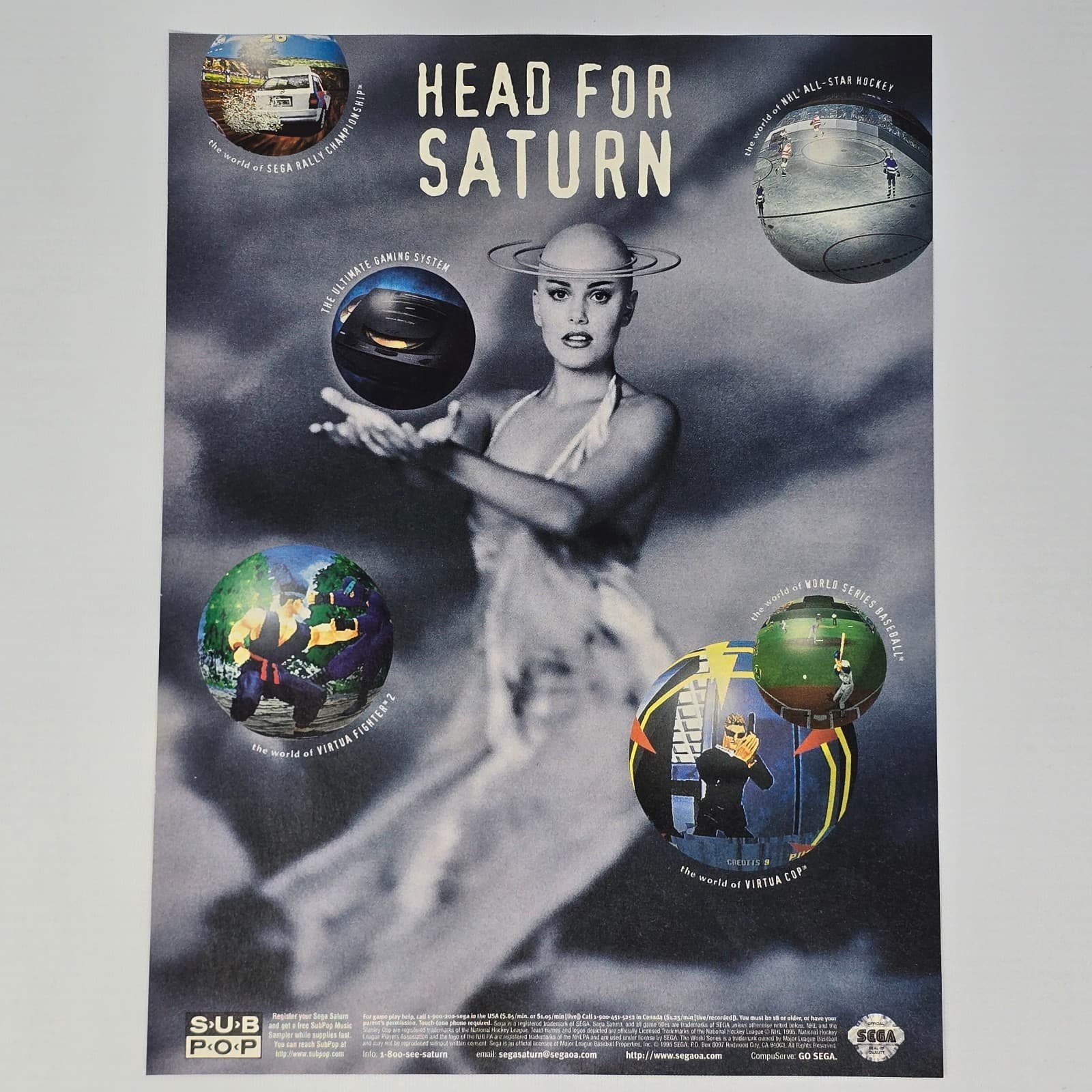 Sega Saturn Console Head For Saturn Print Ad/Poster
