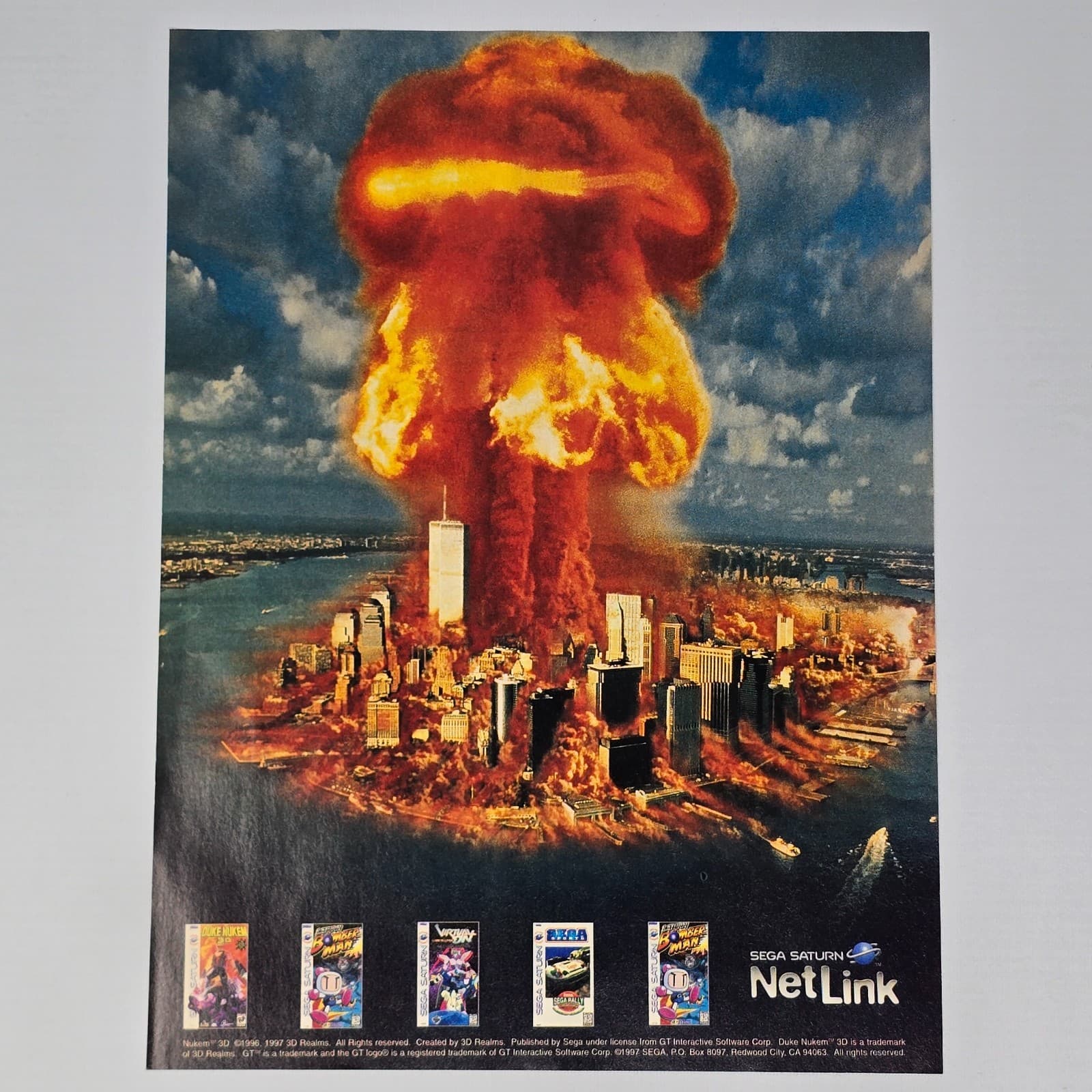 Sega Saturn Net Link Explosion Print Ad/Poster