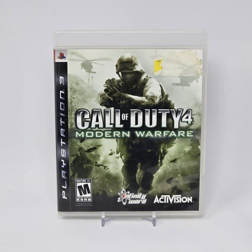 Call of Duty 4 Modern Warfare (PlayStation 3 PS3) Black Label Case & Disc TESTED