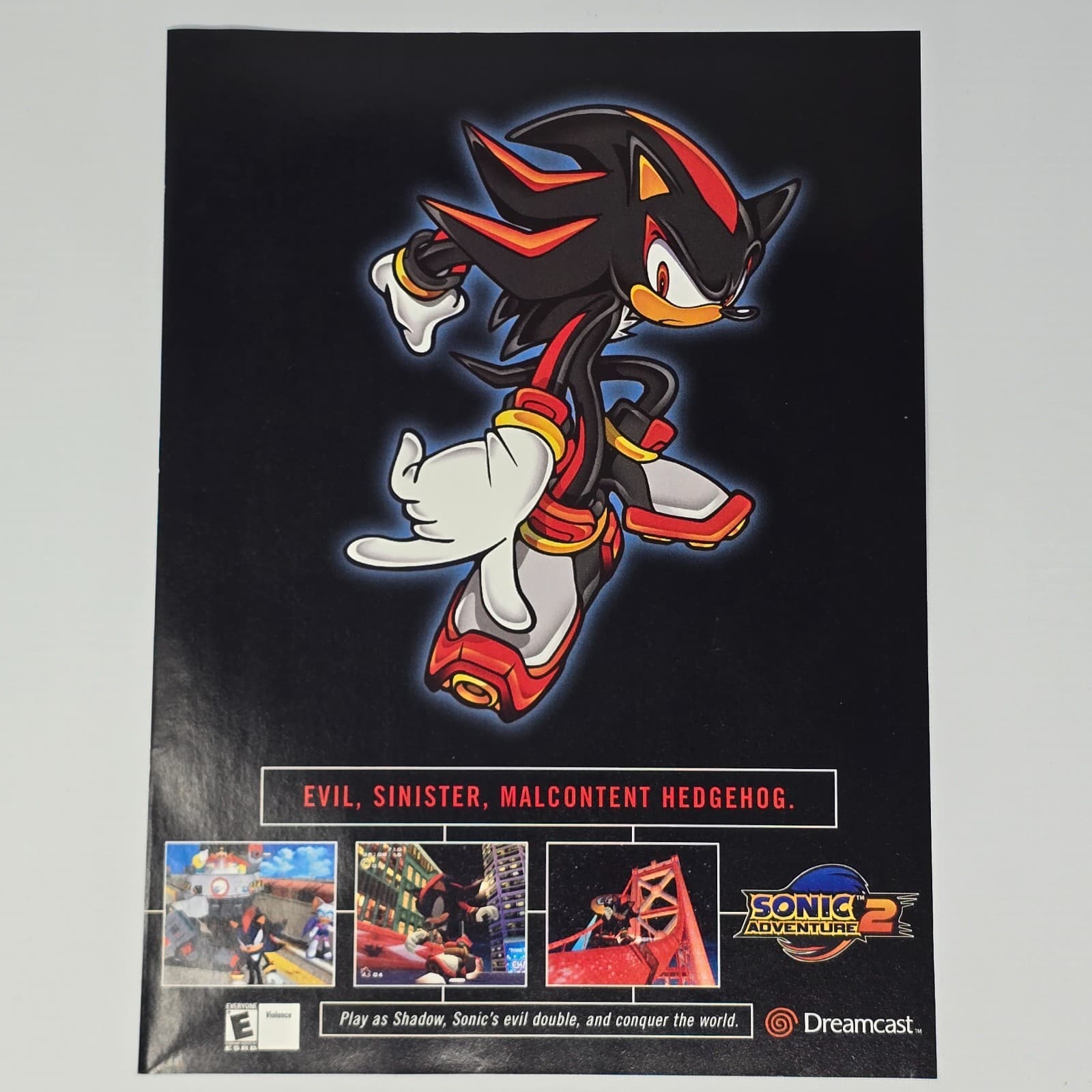 Sonic Adventure 2 Sega Dreamcast Sinister Print Ad/Poster