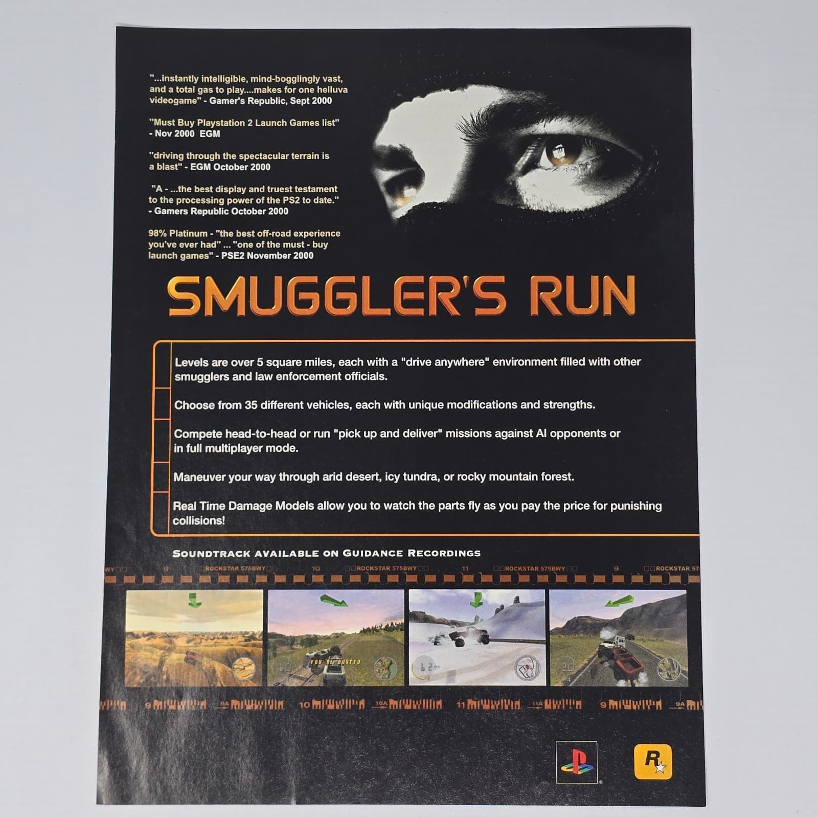 Smuggler's Run PlayStation 2 PS2 Square Miles Print Ad/Poster