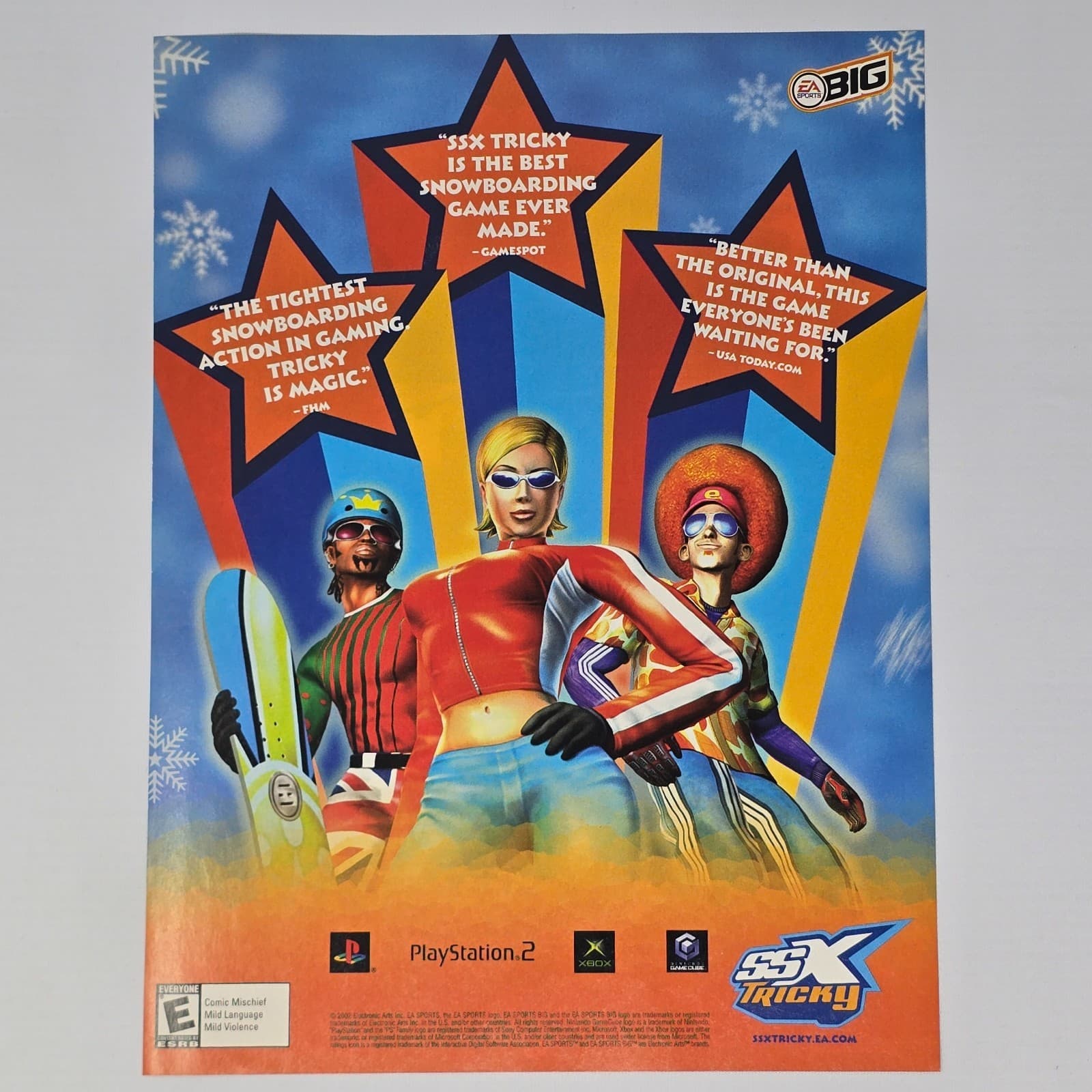 SSX Tricky PlayStation 2 PS2 Xbox GameCube Snowboarding Print Ad/Poster