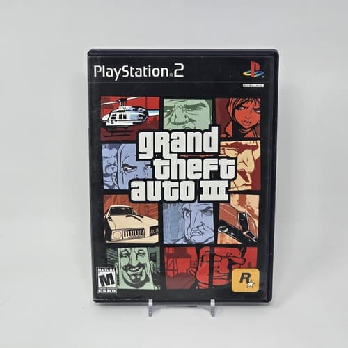 Grand Theft Auto III GTA 3 (PlayStation 2 PS2) Black Label Case & Disc TESTED