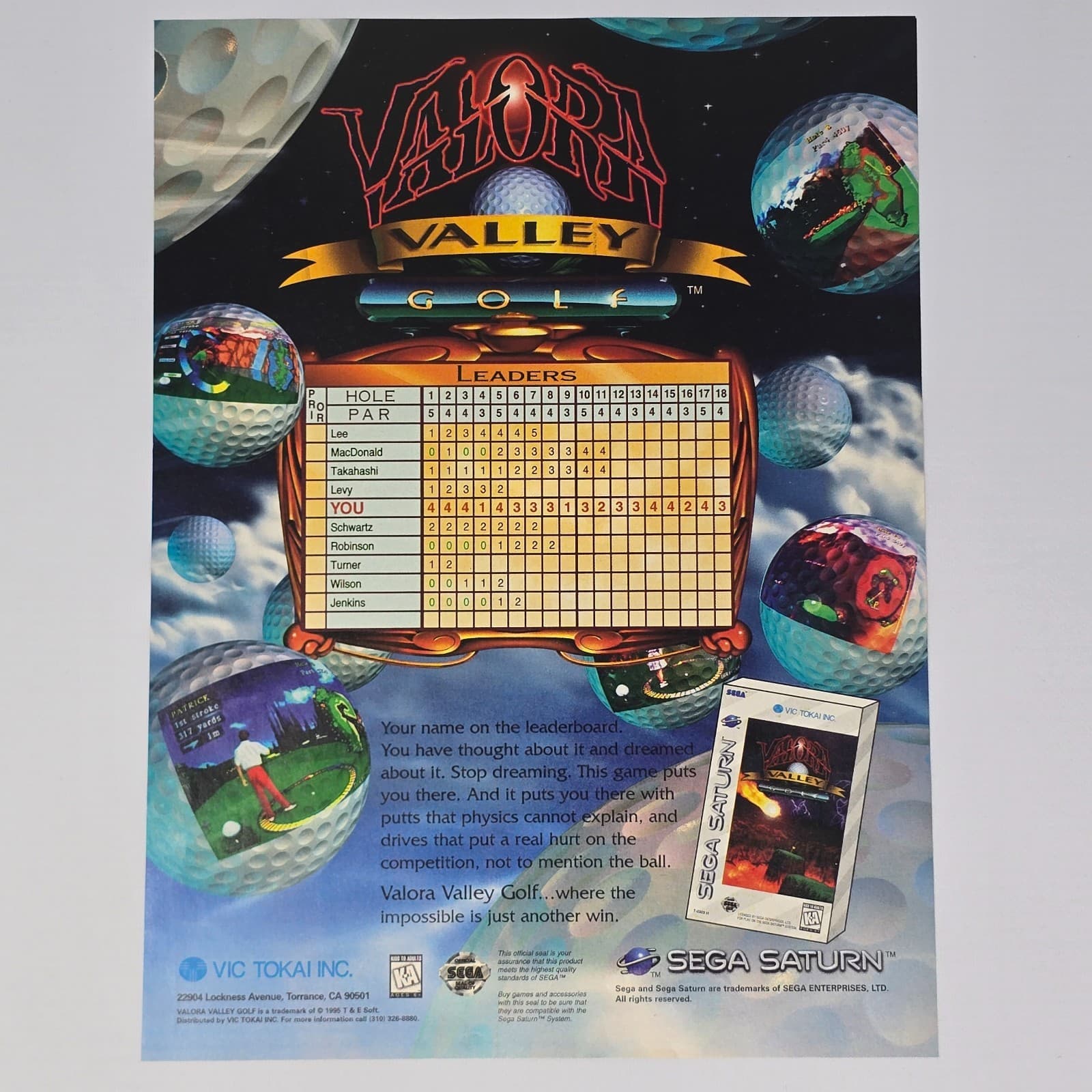 Valora Valley Golf Sega Saturn Leaders Print Ad/Poster