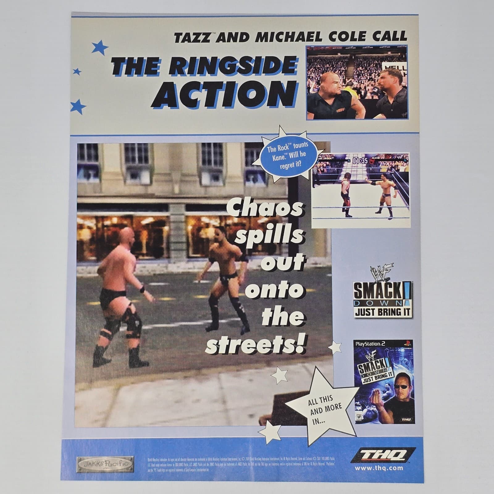 WWF Smackdown Just Bring It PlayStation 2 PS2 Ringside Print Ad/Poster