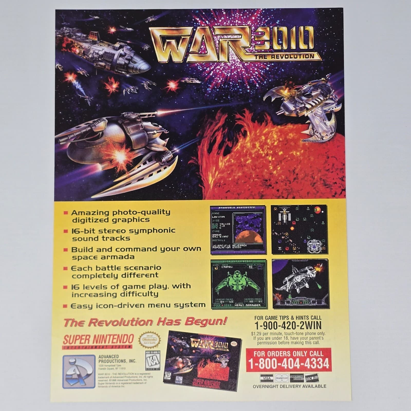 War 3010 The Revolution Super Nintendo SNES Has Begun Print Ad/Poster