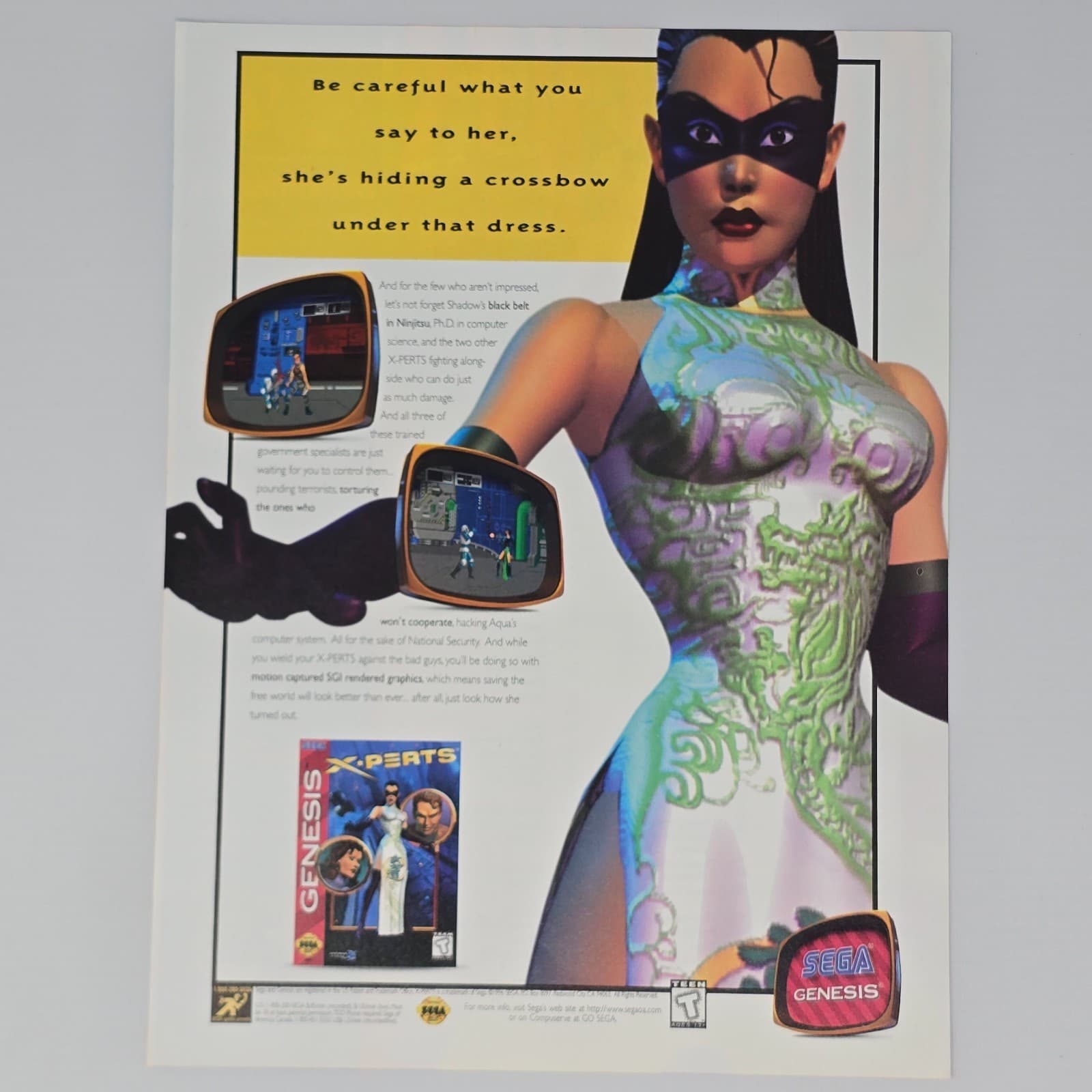 X Perts Sega Genesis Crossbow Print Ad/Poster