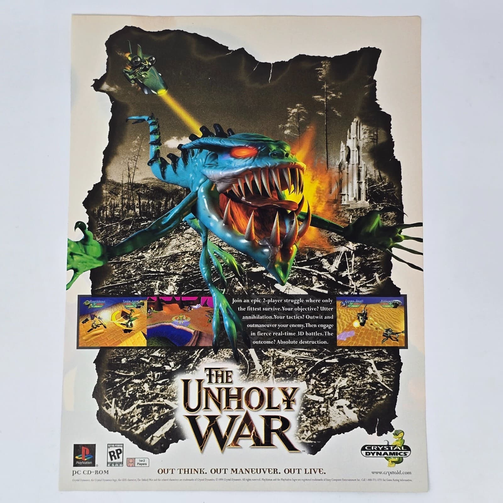 The Unholy War Sony PlayStation PS1 PC Struggle Print Ad/Poster Promo Art