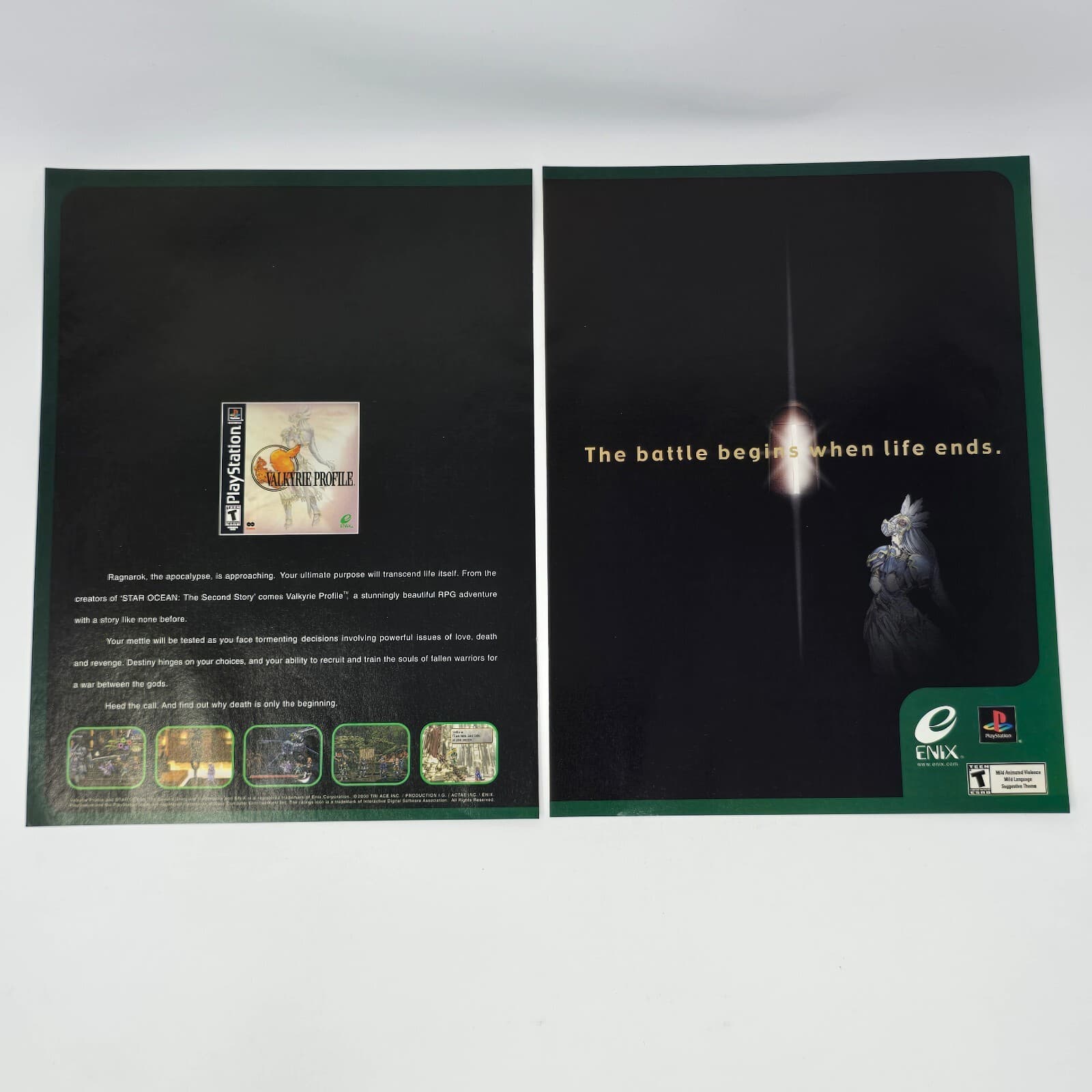 Valkyrie Profile Sony PlayStation PS1 Battle Begins Print Ad/Poster Promo Art