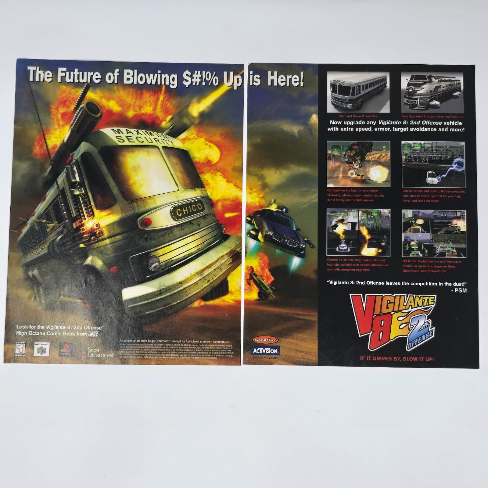 Vigilante 8 2nd Offense N64 PS1 Sega Dreamcast Future Print Ad/Poster Promo Art
