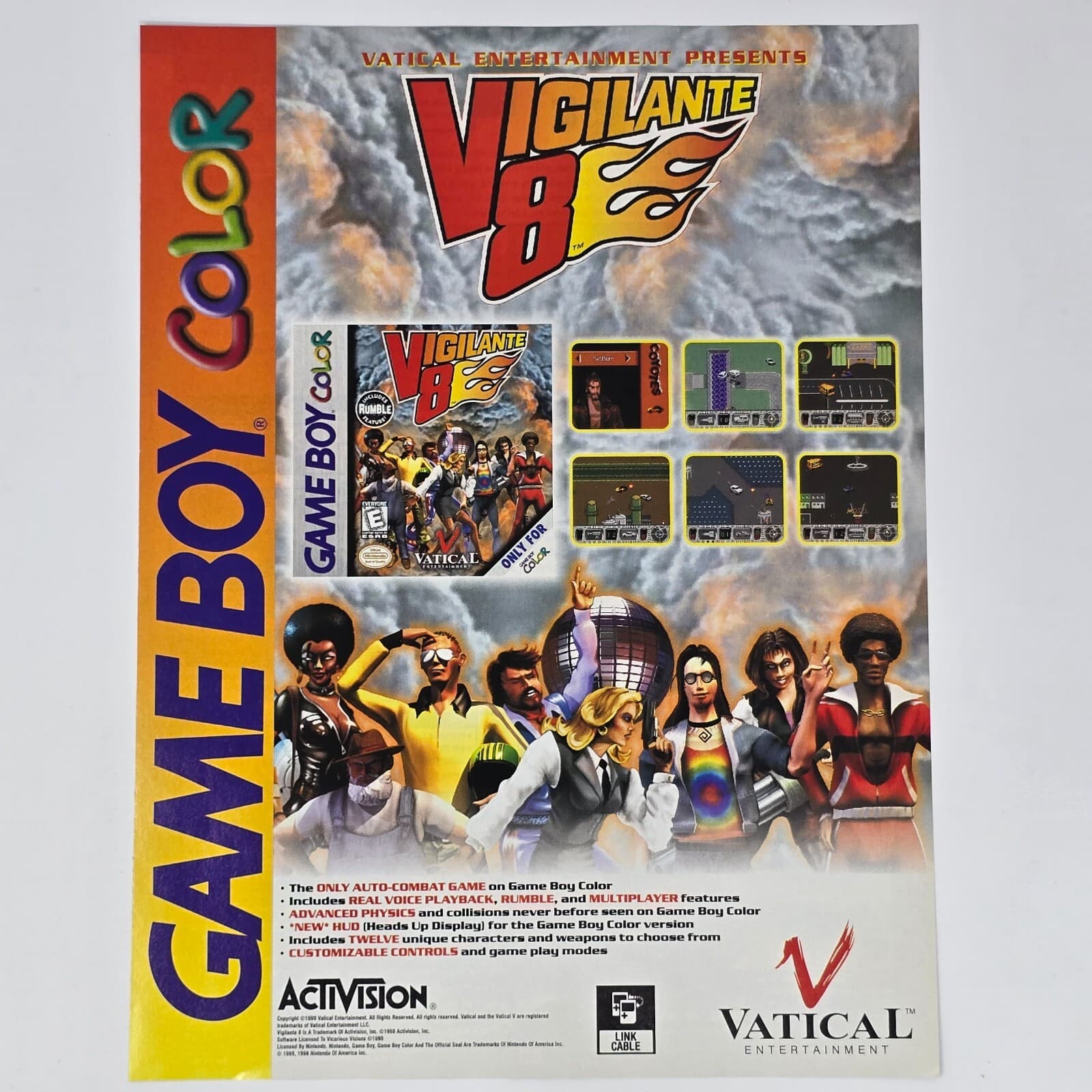 Vigilante 8 Nintendo GameBoy Color Auto-Combat Print Ad/Poster Promo Art