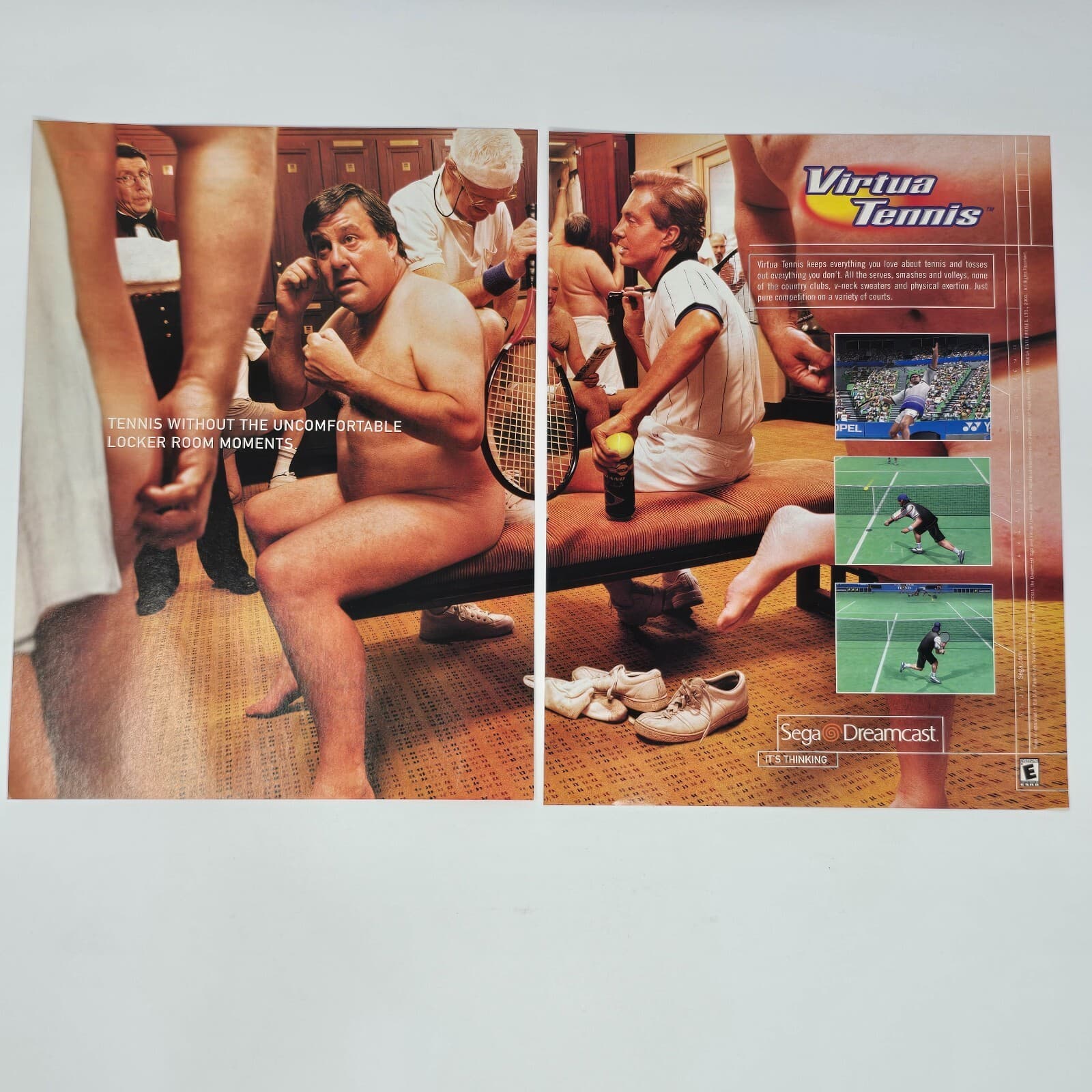 Virtua Tennis Sega Dreamcast Locker Room Print Ad/Poster Promo Art
