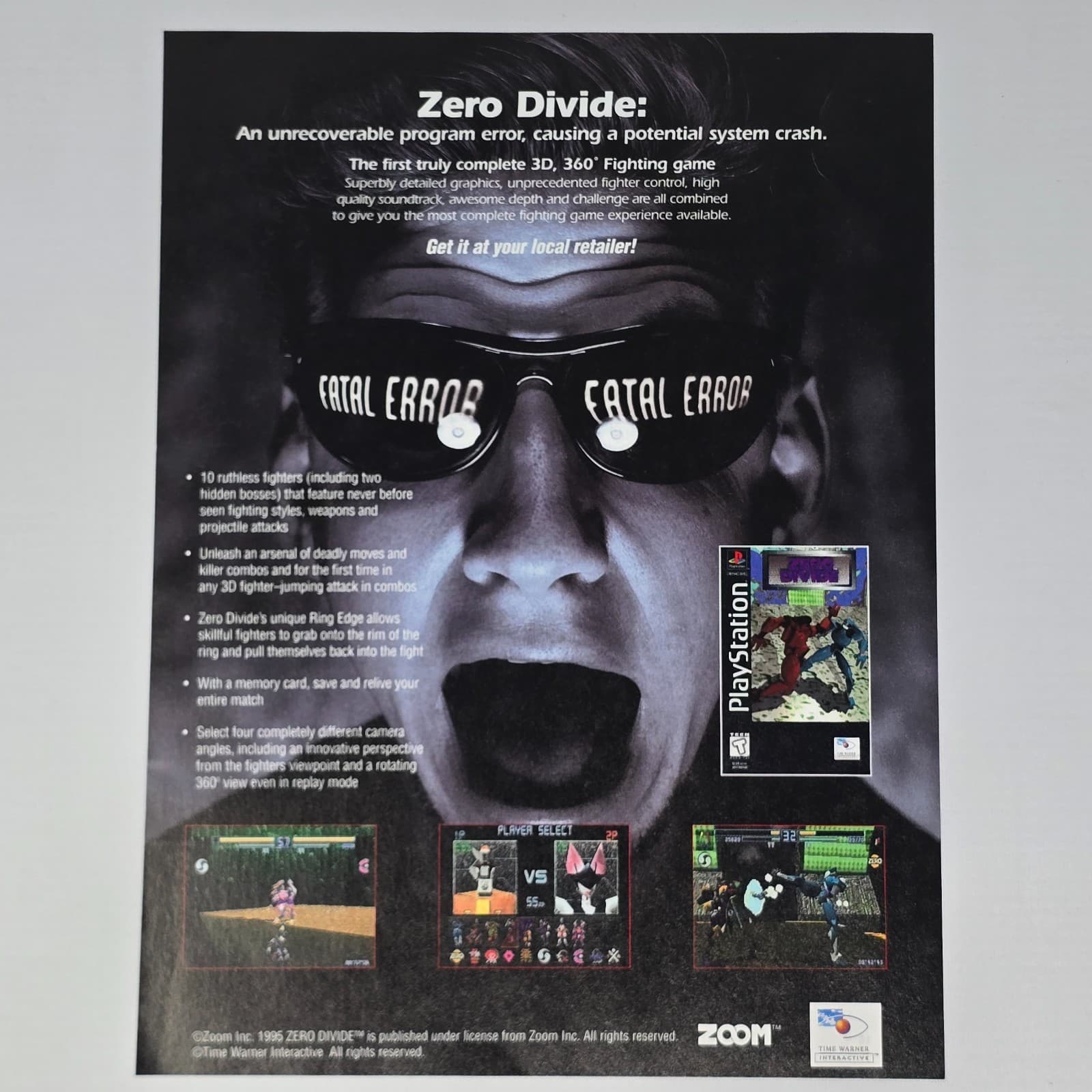 Zero Divide PlayStation PS1 Fatal Error Print Ad/Poster