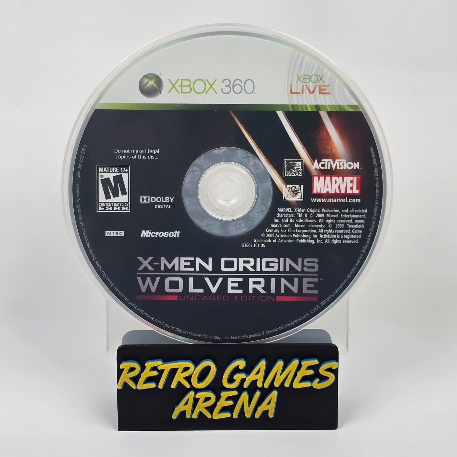 X-Men Origins: Wolverine - Uncaged Edition (Xbox 360) Disc