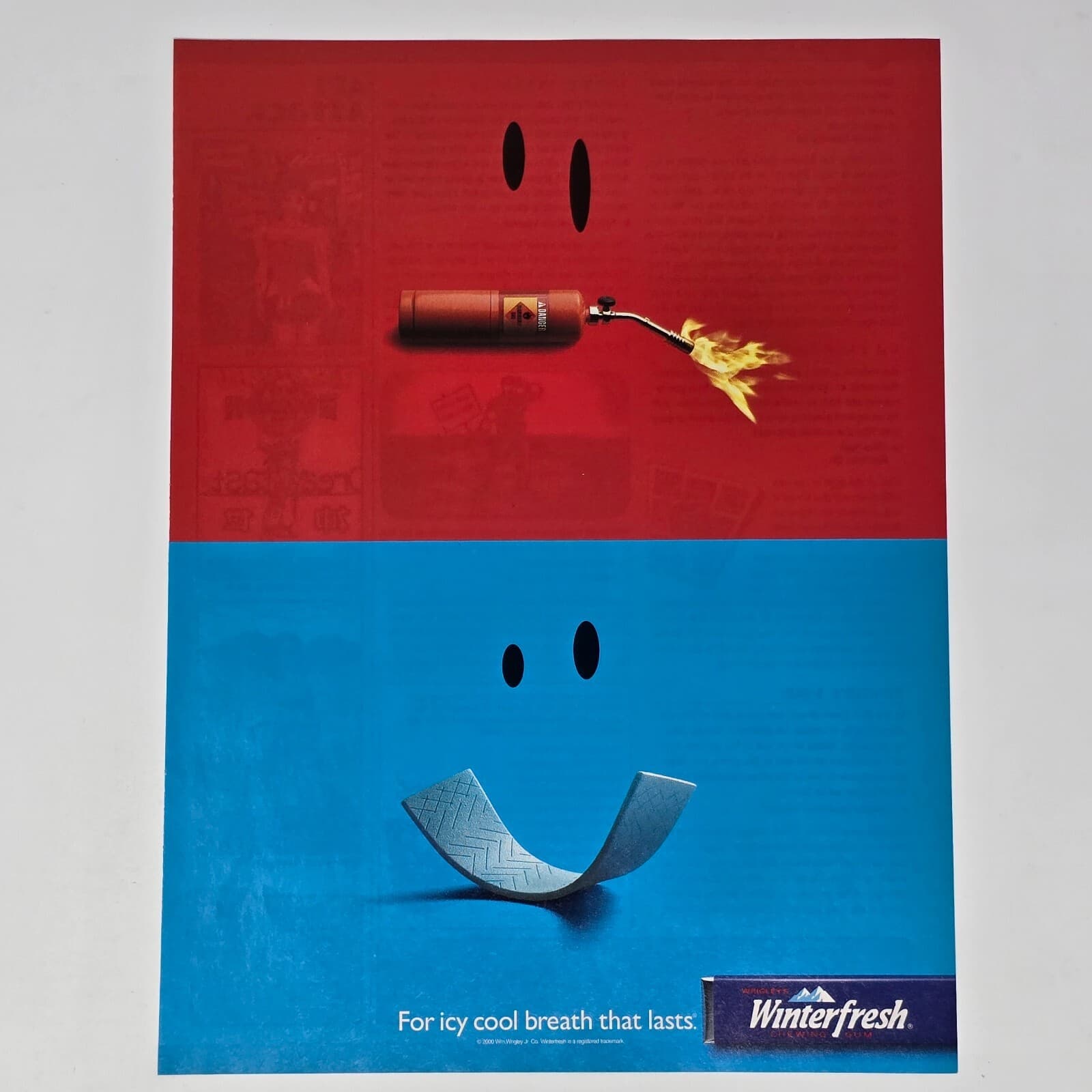Winterfresh Chewing Gum Wrigley's Flame Throw Print Ad/Poster Official Promo Art