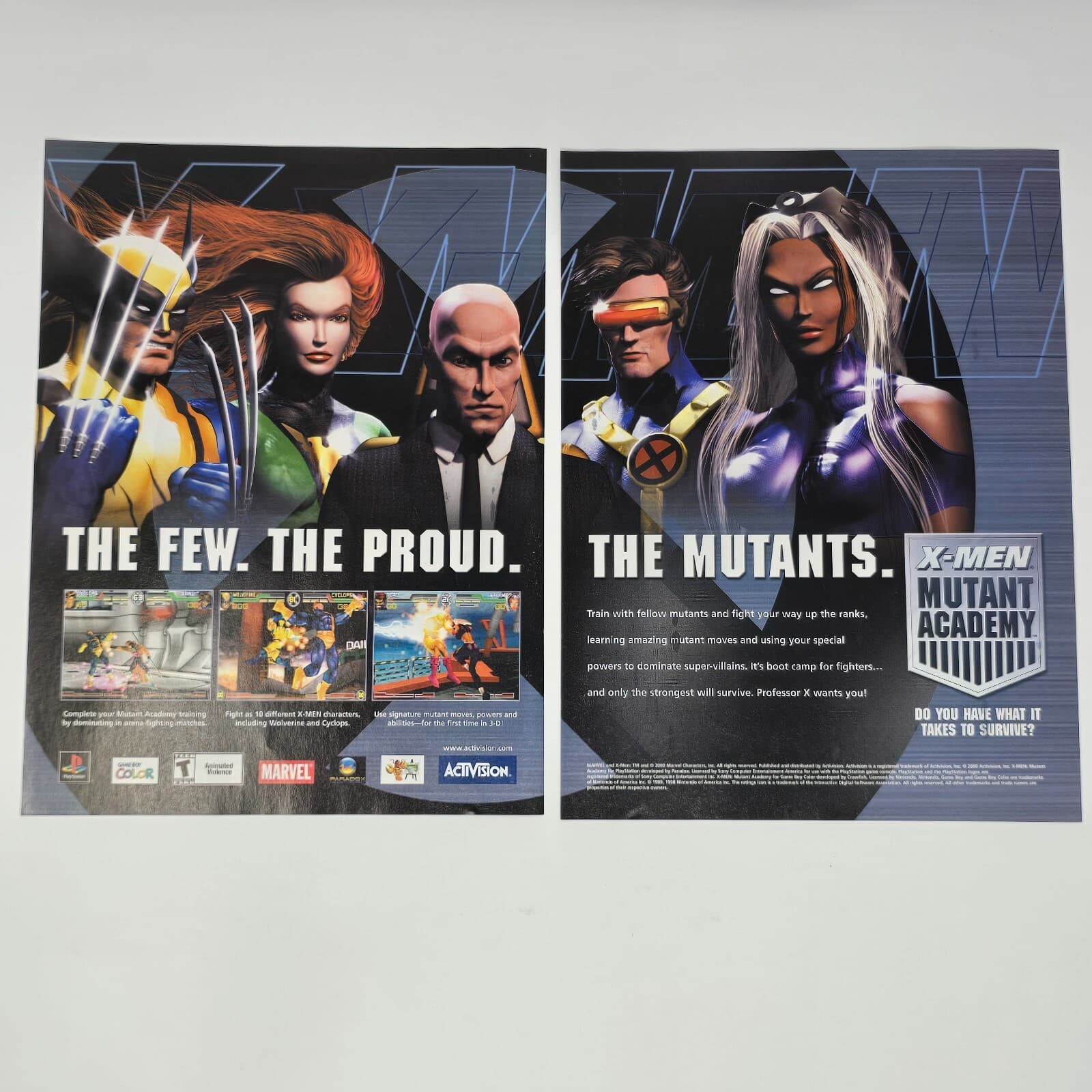 X-Men Mutant Academy PS1 GameBoy Color Few Print Ad/Poster Official Promo Art