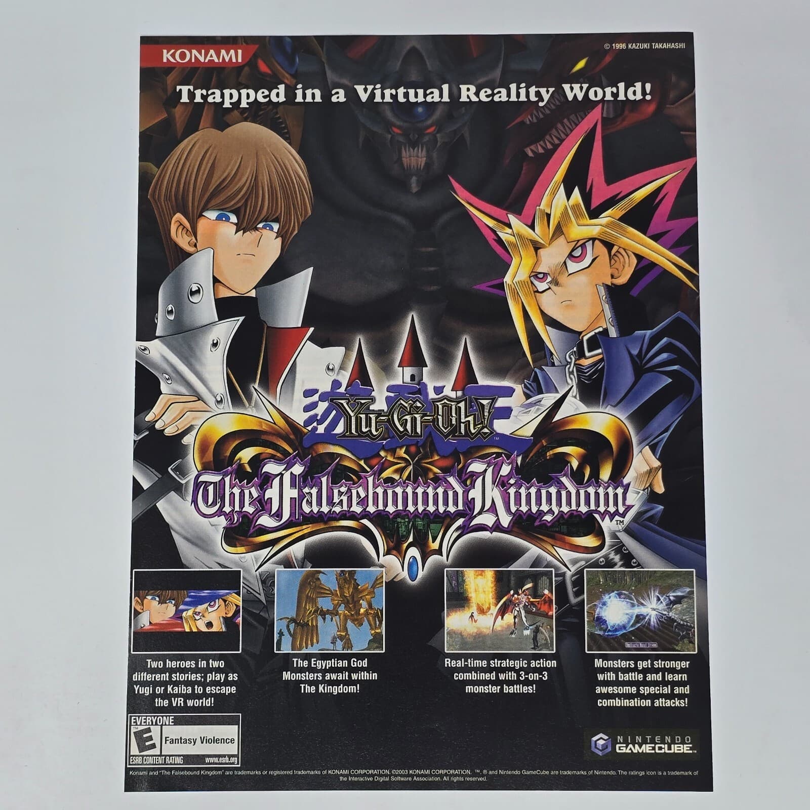 Yu-Gi-Oh! The Falsebound Kingdom GameCube Trapped Print Ad/Poster Promo Art