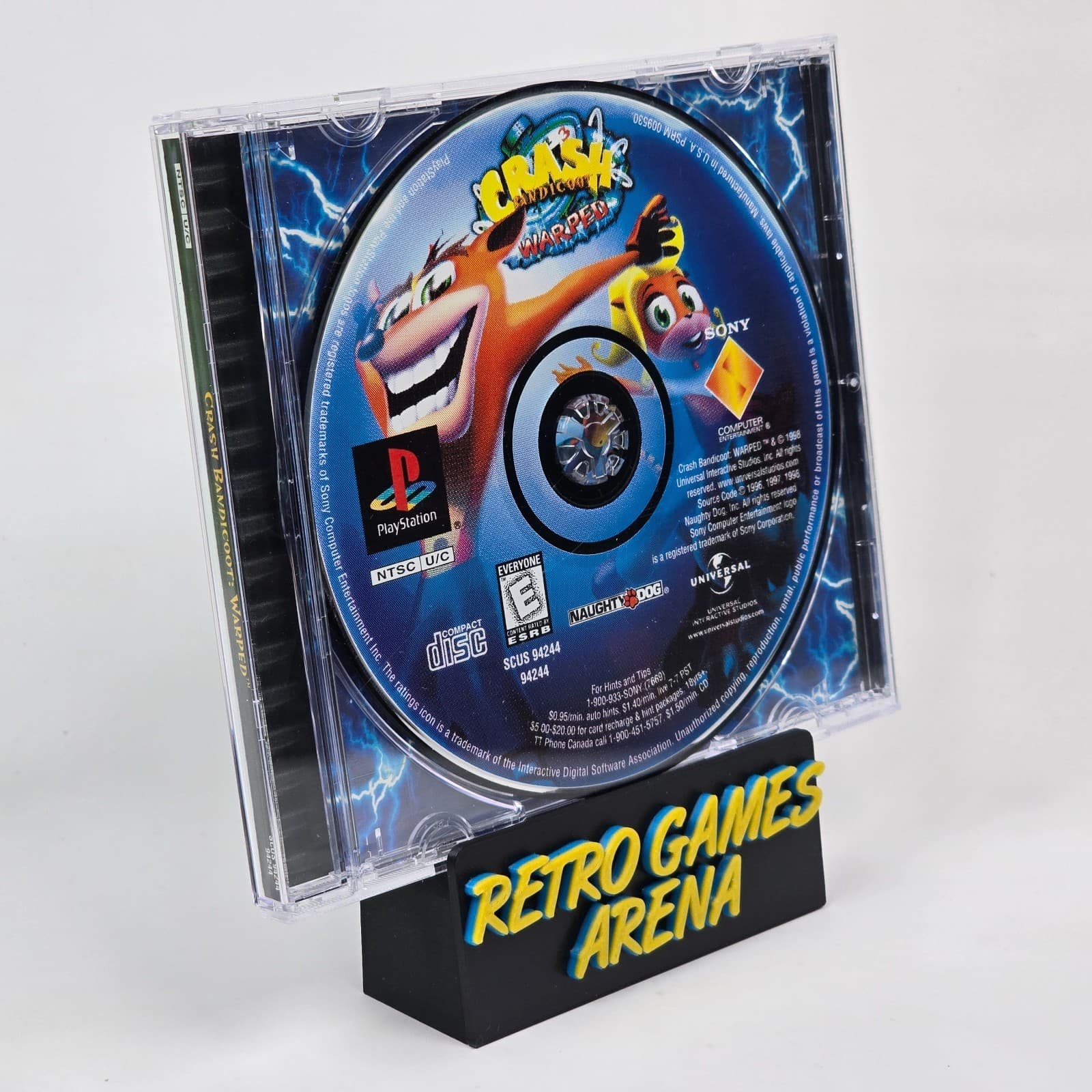 Crash Bandicoot: Warped (PlayStation 1 PS1) Black Label Case & Disc