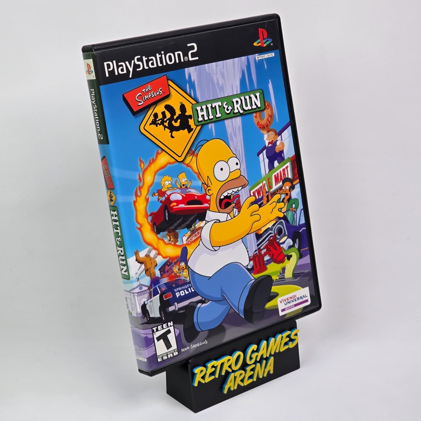 The Simpsons: Hit & Run (PlayStation 2 PS2) Blk Lbl CIB COMPLETE (Manual Crease)