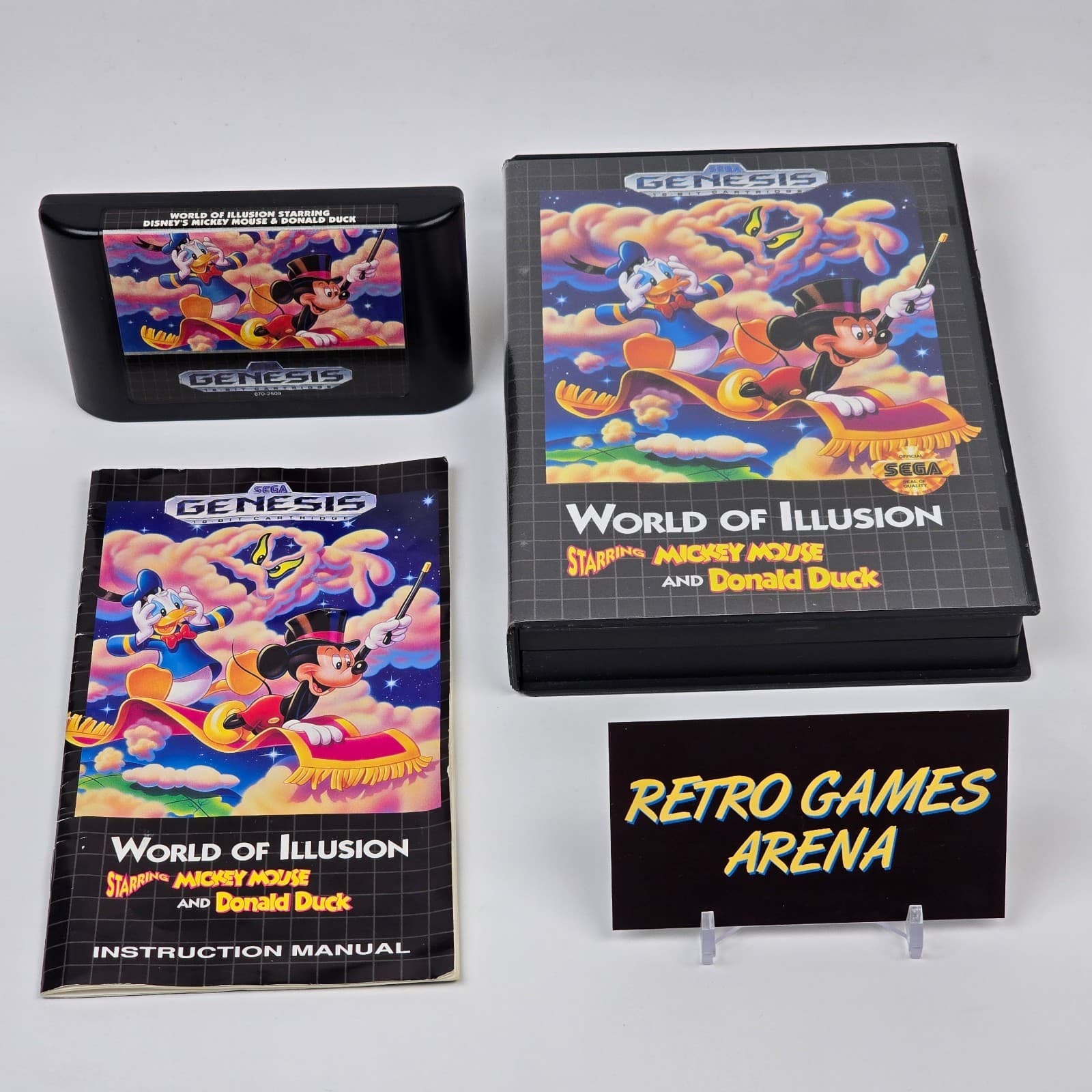 World of Illusion: Mickey Mouse Donald Duck (Sega Genesis) CIB COMPLETE & TESTED
