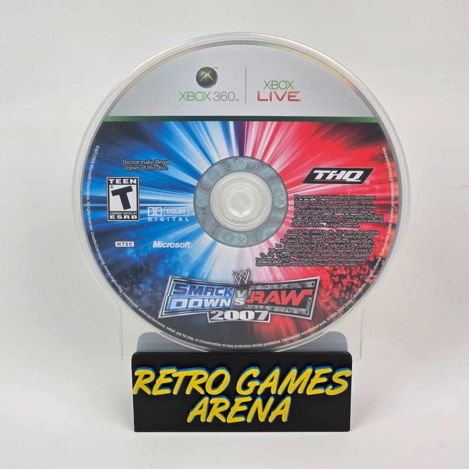 WWE Smackdown vs Raw 2007 (Xbox 360) Disc