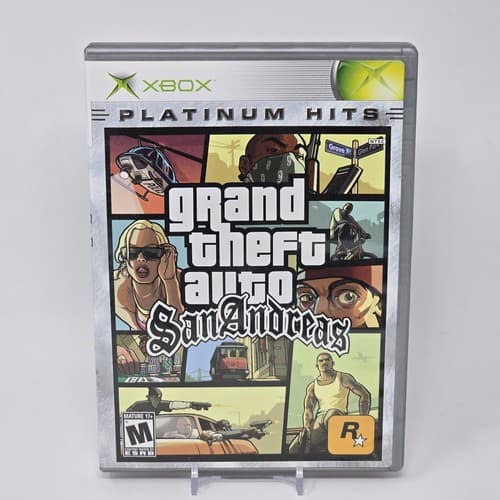 Grand Theft Auto San Andreas (Original Xbox) Platinum Hits CIB COMPLETE & TESTED