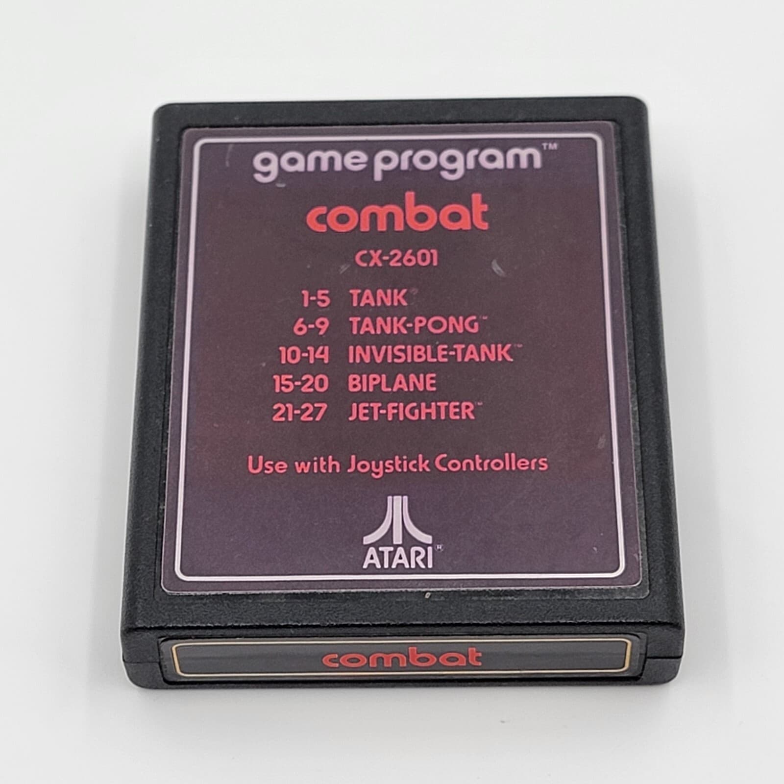 Combat (Atari 2600) Text Label Cartridge CLEANED & TESTED