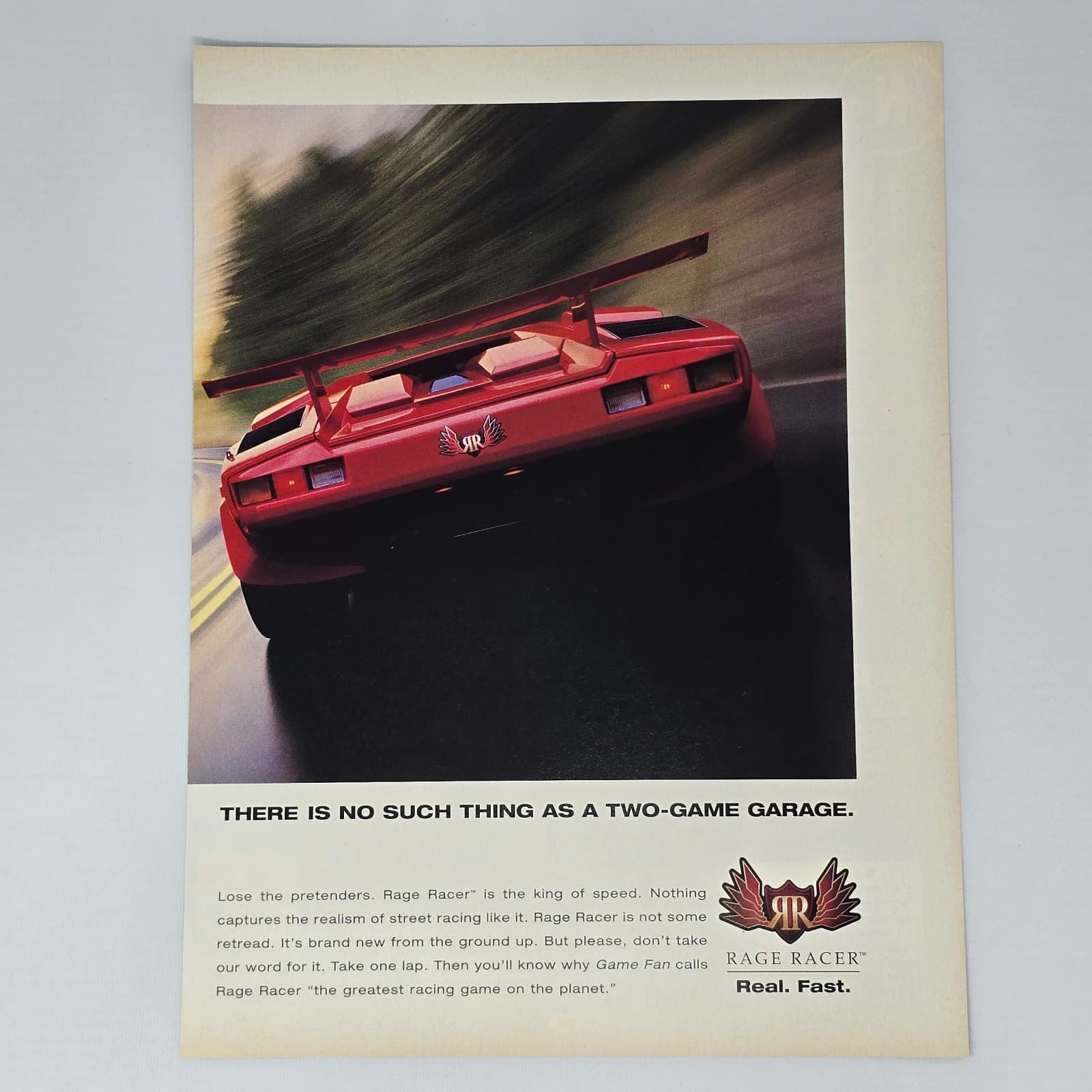 Rage Racer PlayStation 1 PS1 Real Fast Print Ad/Poster Promo Art