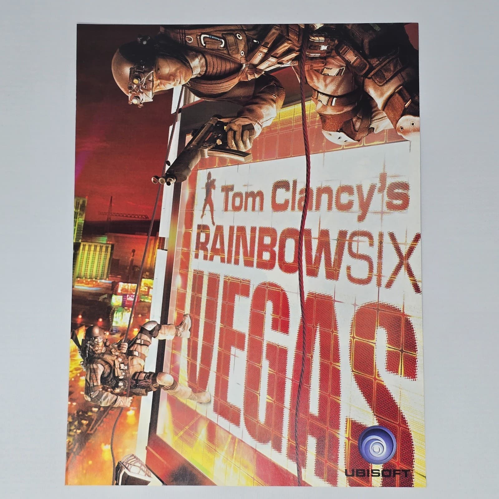 Rainbow Six Vegas PlayStation PS3 Xbox 360 PSP Rappel Print Ad/Poster Promo Art