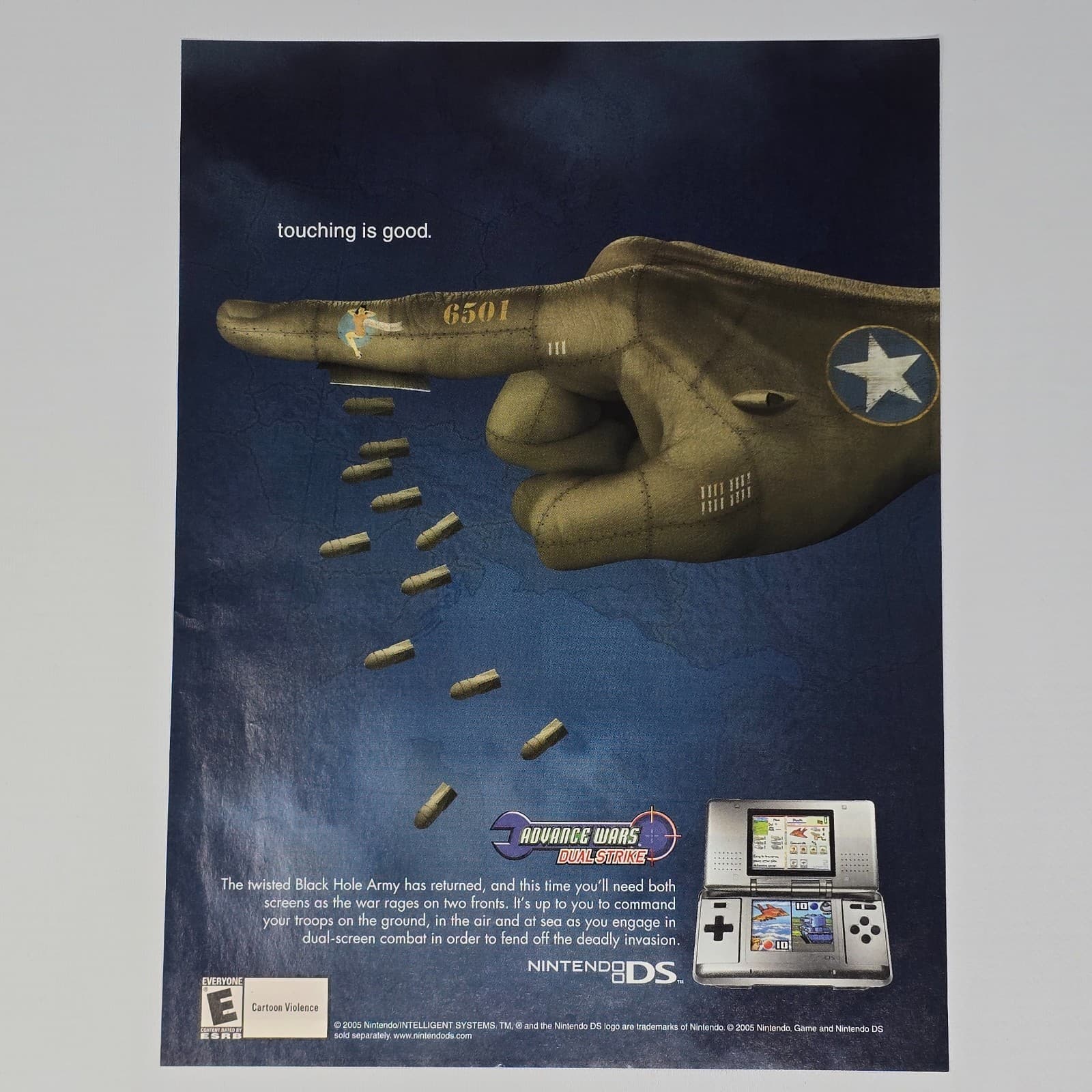 Advance Wars Dual Strike Nintendo DS NDS Touching Print Ad/Poster