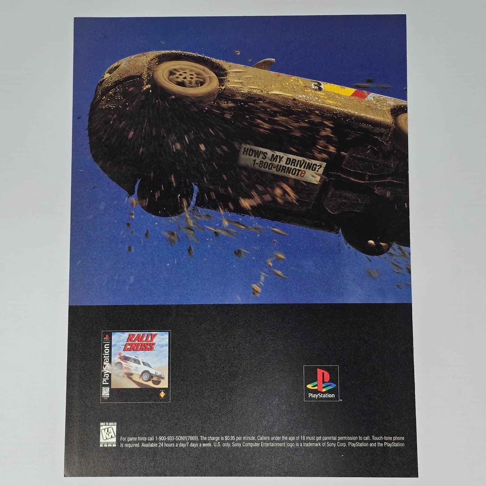 Rally Cross PlayStation 1 PS1 How's My Driving Print Ad/Poster Promo Art