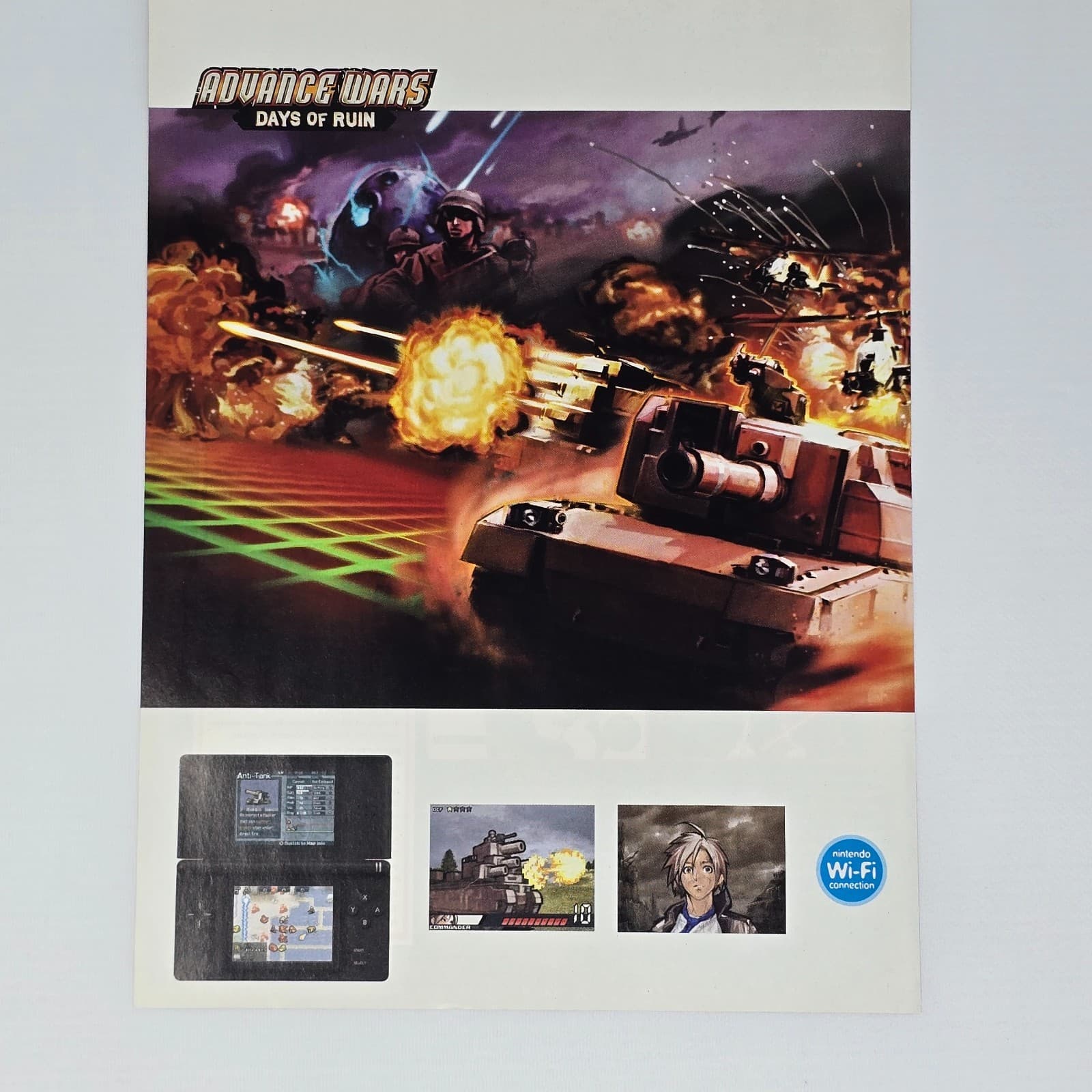 Advance Wars Days Of Ruin Nintendo Ds NDS Tank Print Ad/Poster