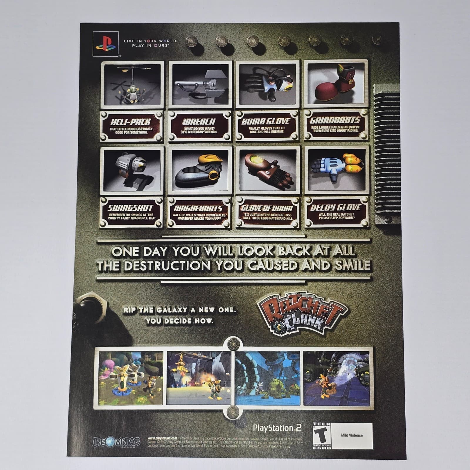 Ratchet & Clank PlayStation 2 PS2 Destruction Print Ad/Poster Promo Art