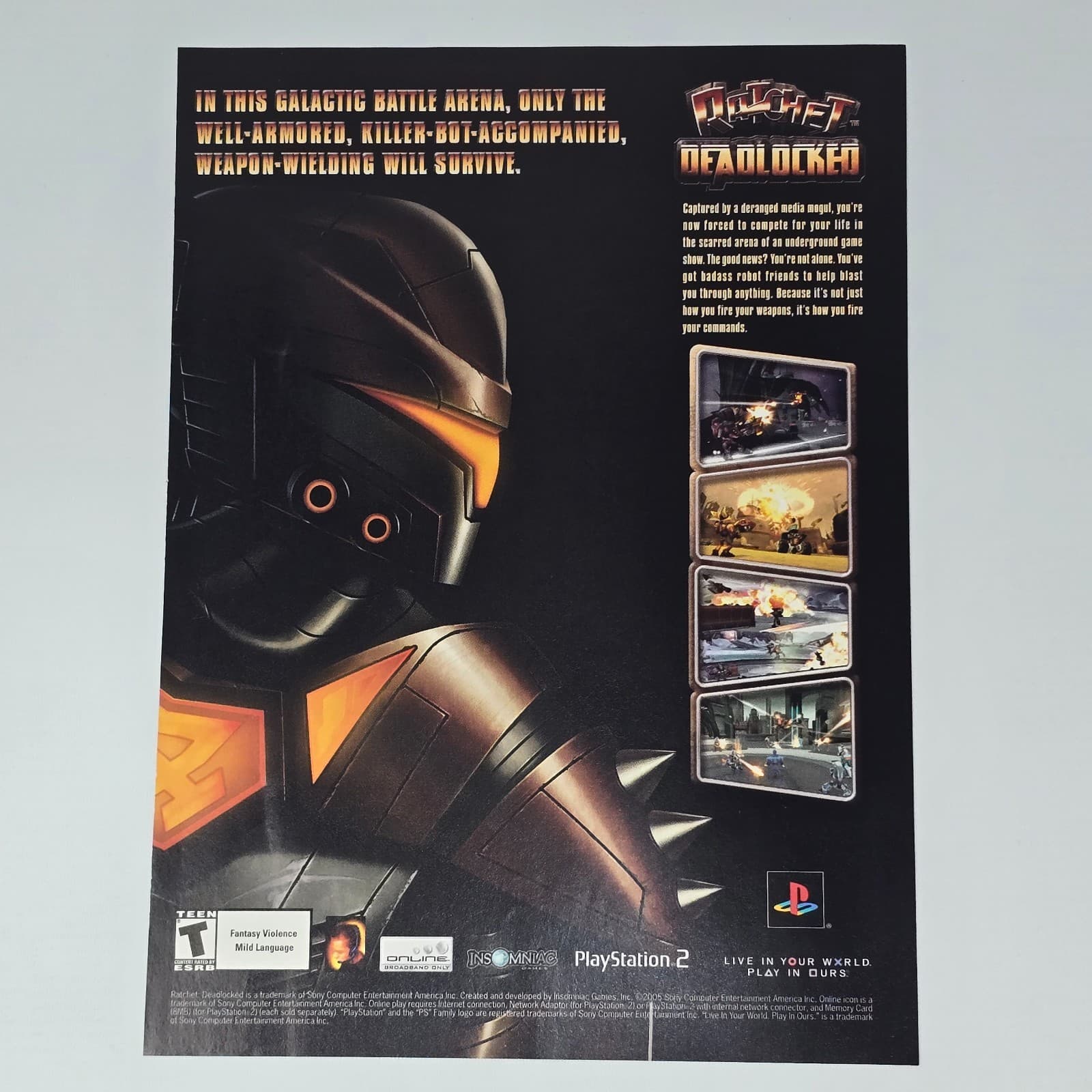 Ratchet Deadlocked PlayStation 2 PS2 Battle Arena Print Ad/Poster Promo Art