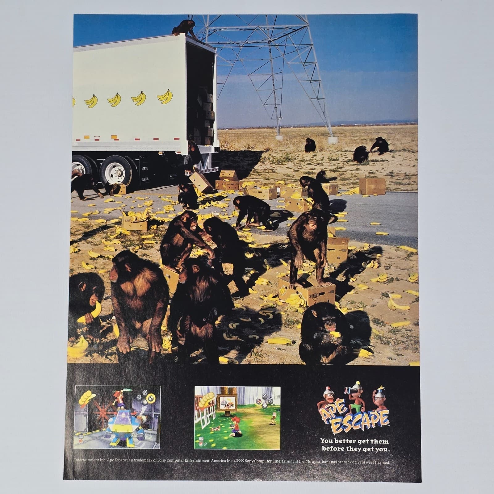 APE Escape PlayStation 1 PS1 Better Print Ad/Poster