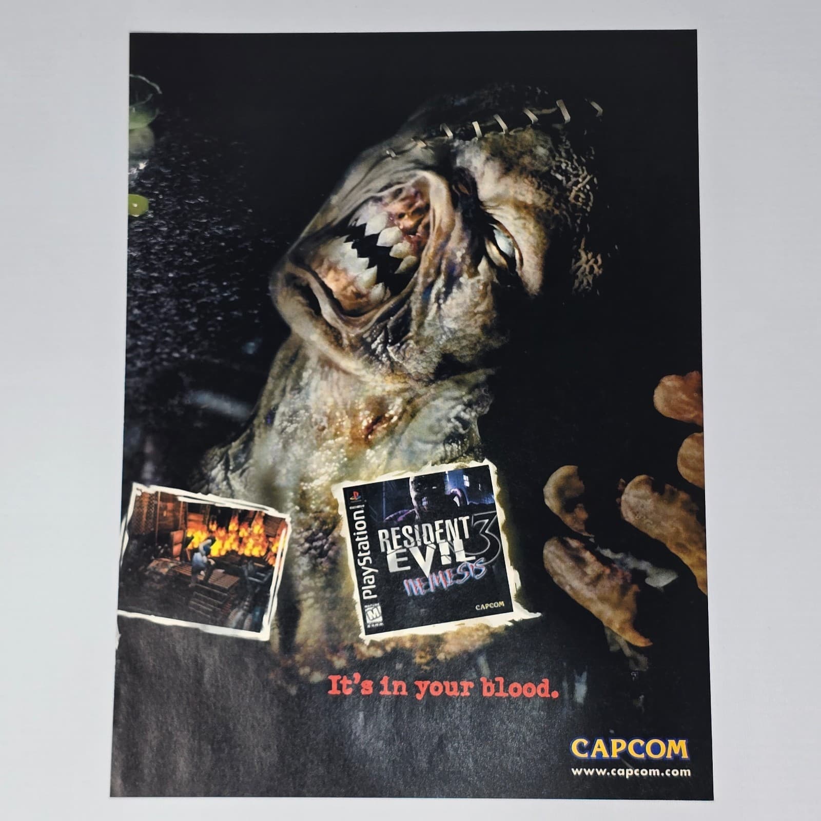 Resident Evil 3 Nemesis PlayStation 1 PS1 Your Blood Print Ad/Poster Promo Art
