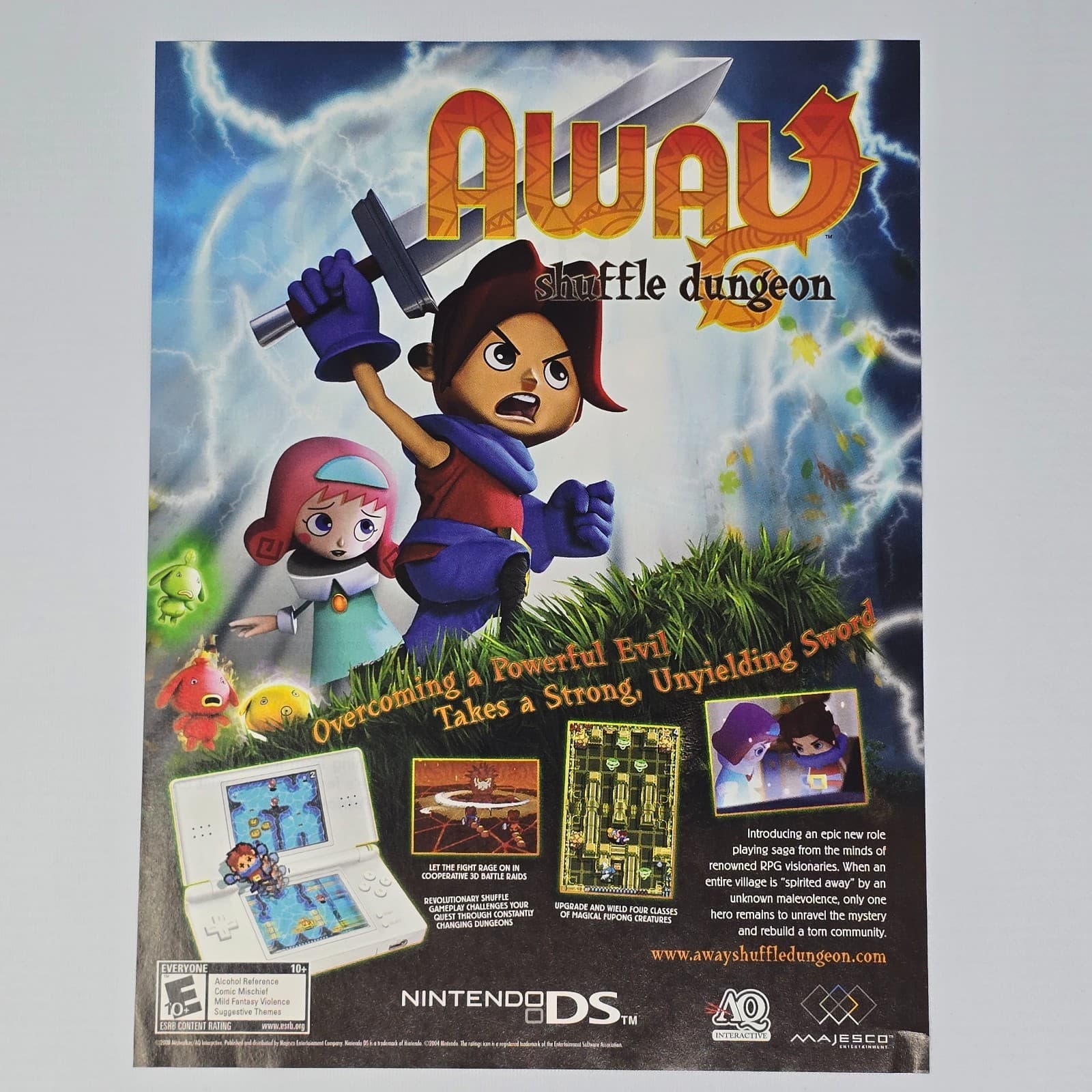 Away Shuffle Dungeon Nintendo DS NDS Overcoming Print Ad/Poster